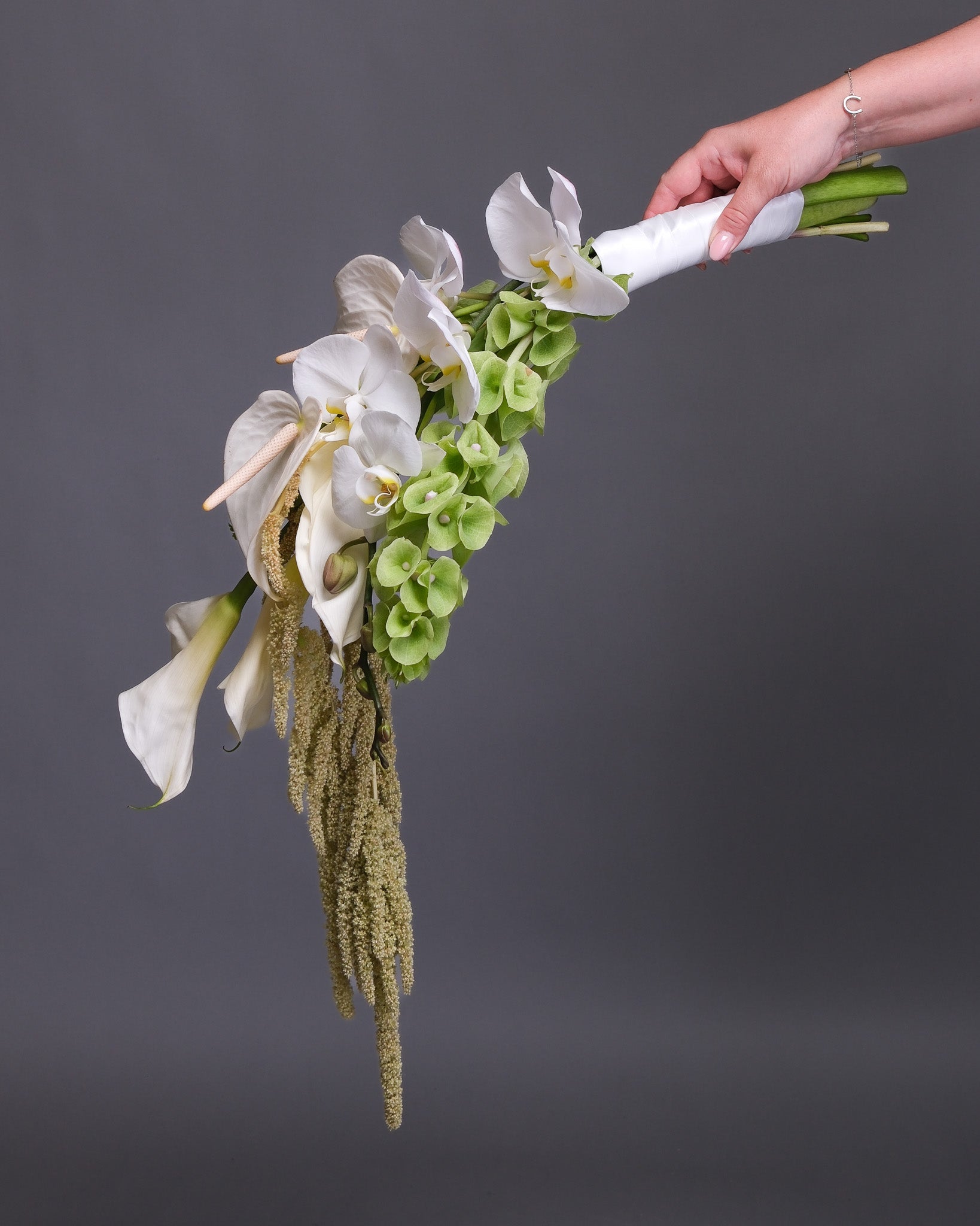 Cascading Bridal Bouquet and Boutonniere