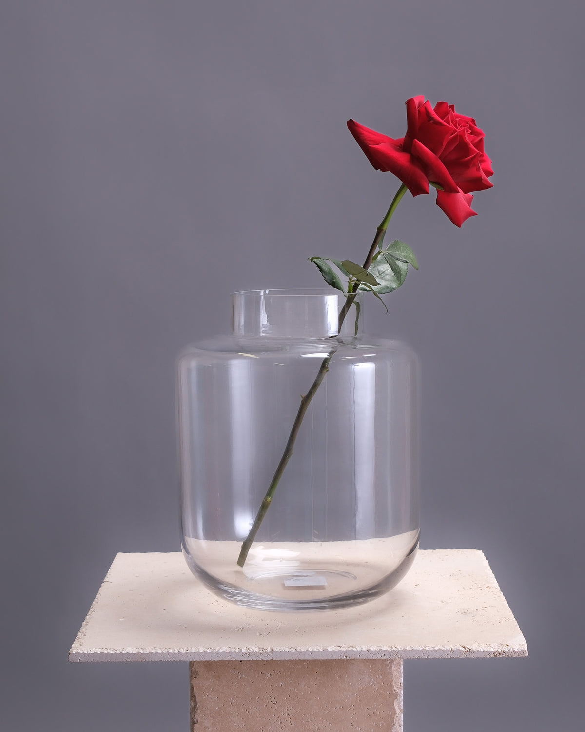 vase glas grün ROY Ø13xH20cm Filzunterlage