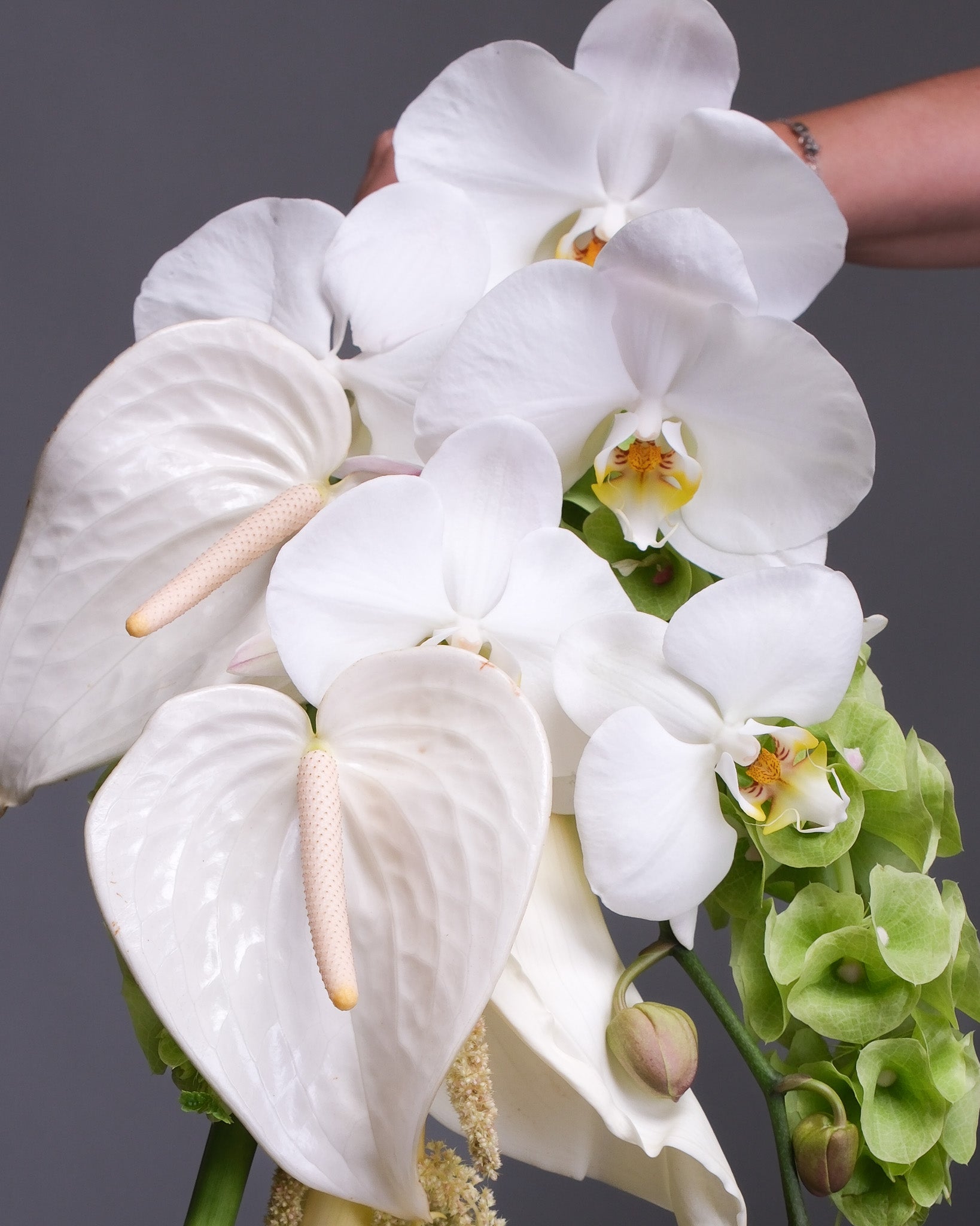 Cascading Bridal Bouquet and Boutonniere