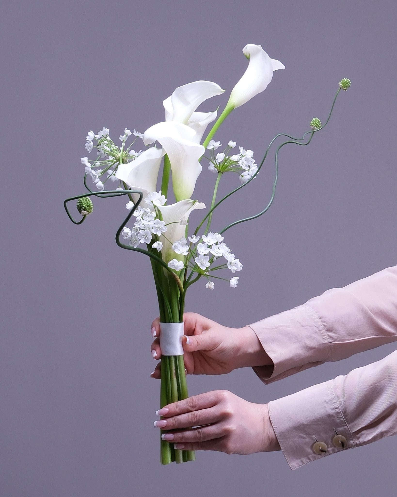 Floral Geometry Bridal Bouquet& Boutonniere