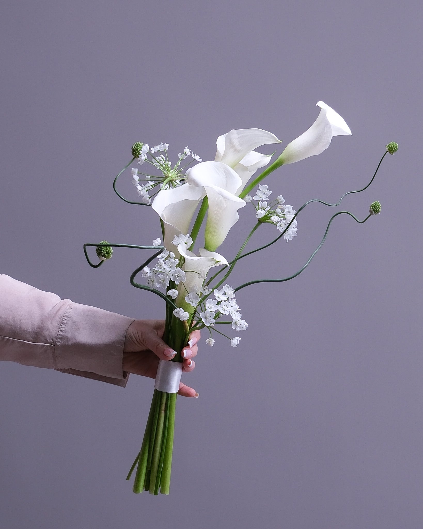 Floral Geometry Bridal Bouquet& Boutonniere