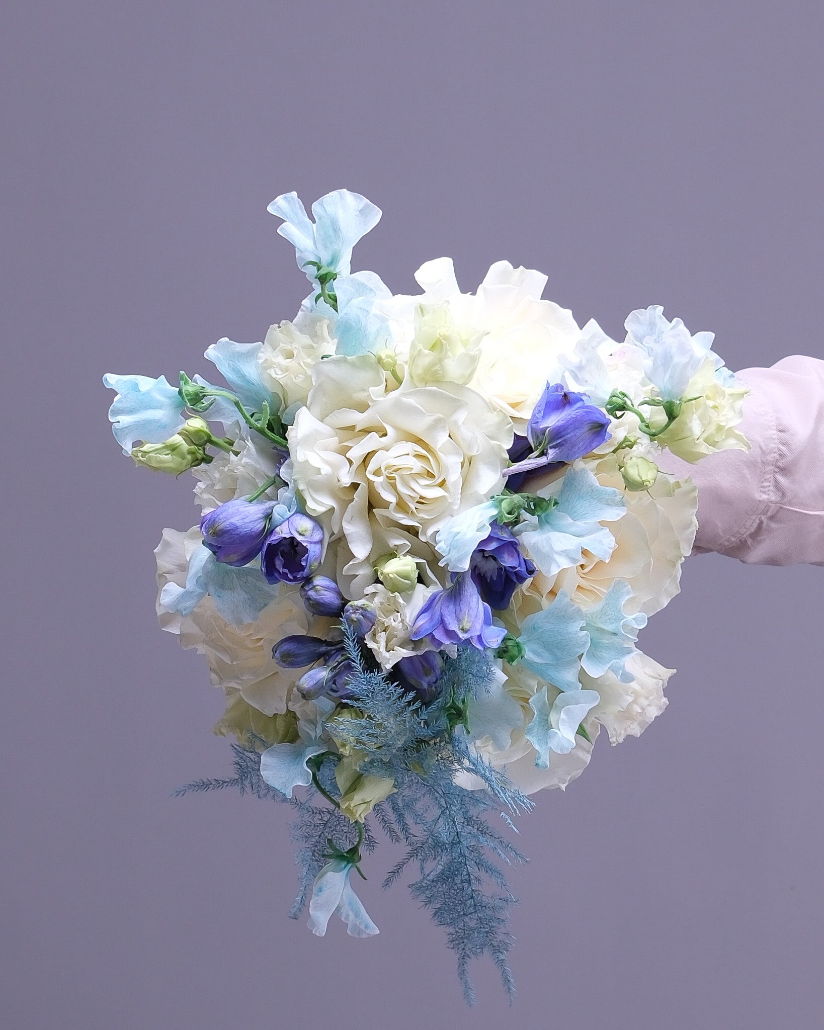 Azure Veil Bridal Bouquet & Boutonniere