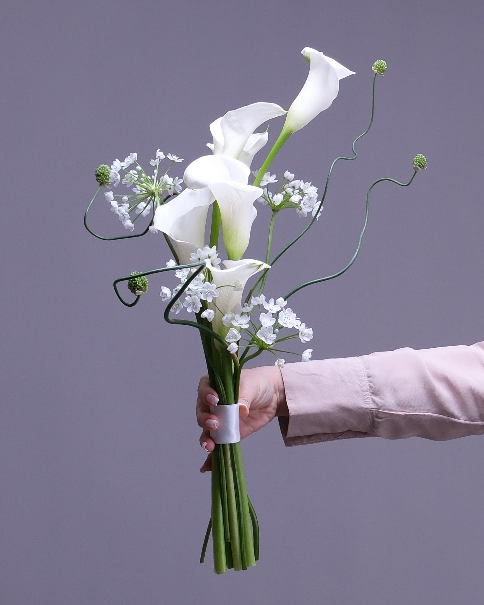 Floral Geometry Bridal Bouquet& Boutonniere