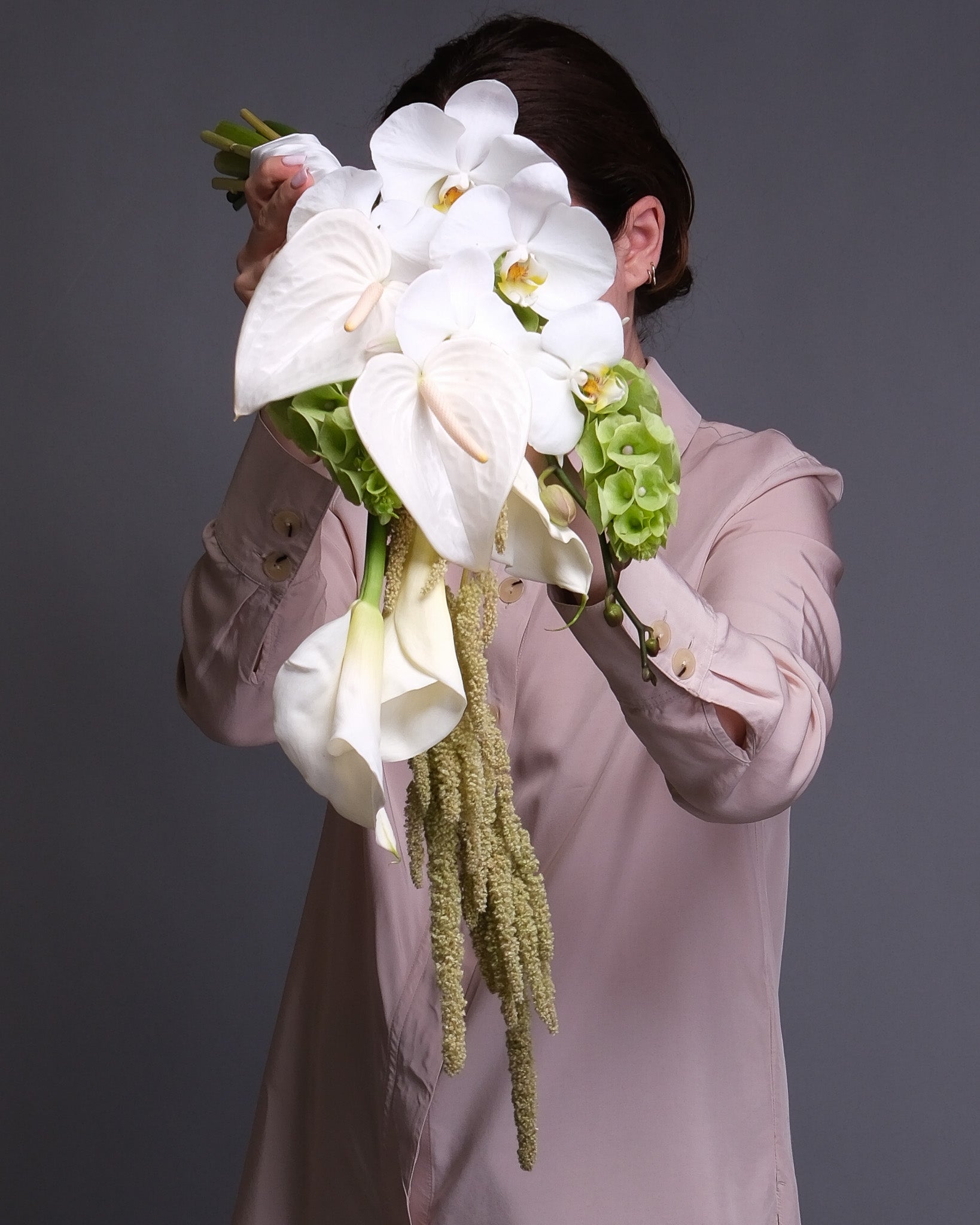Cascading Bridal Bouquet and Boutonniere