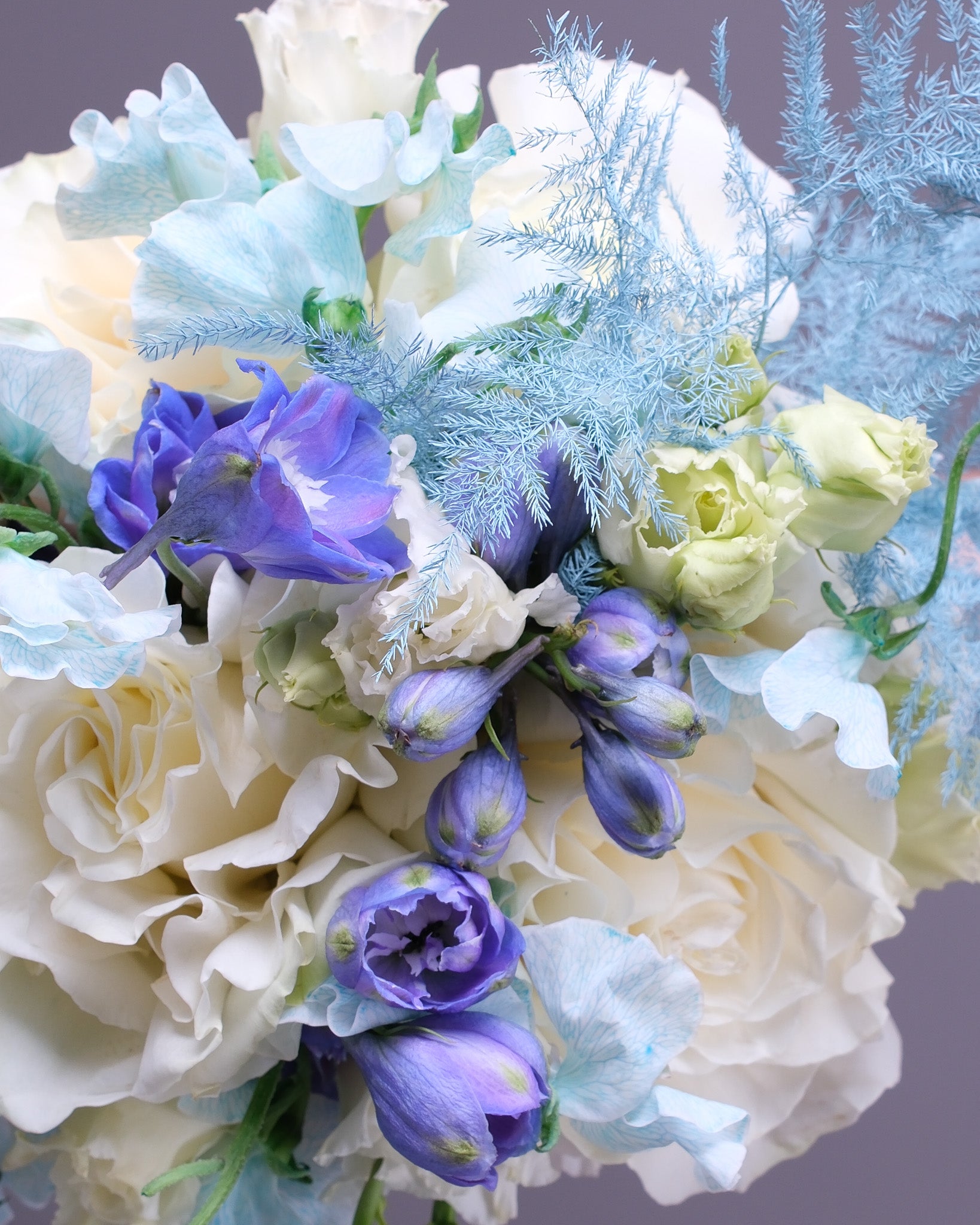 Azure Veil Bridal Bouquet & Boutonniere
