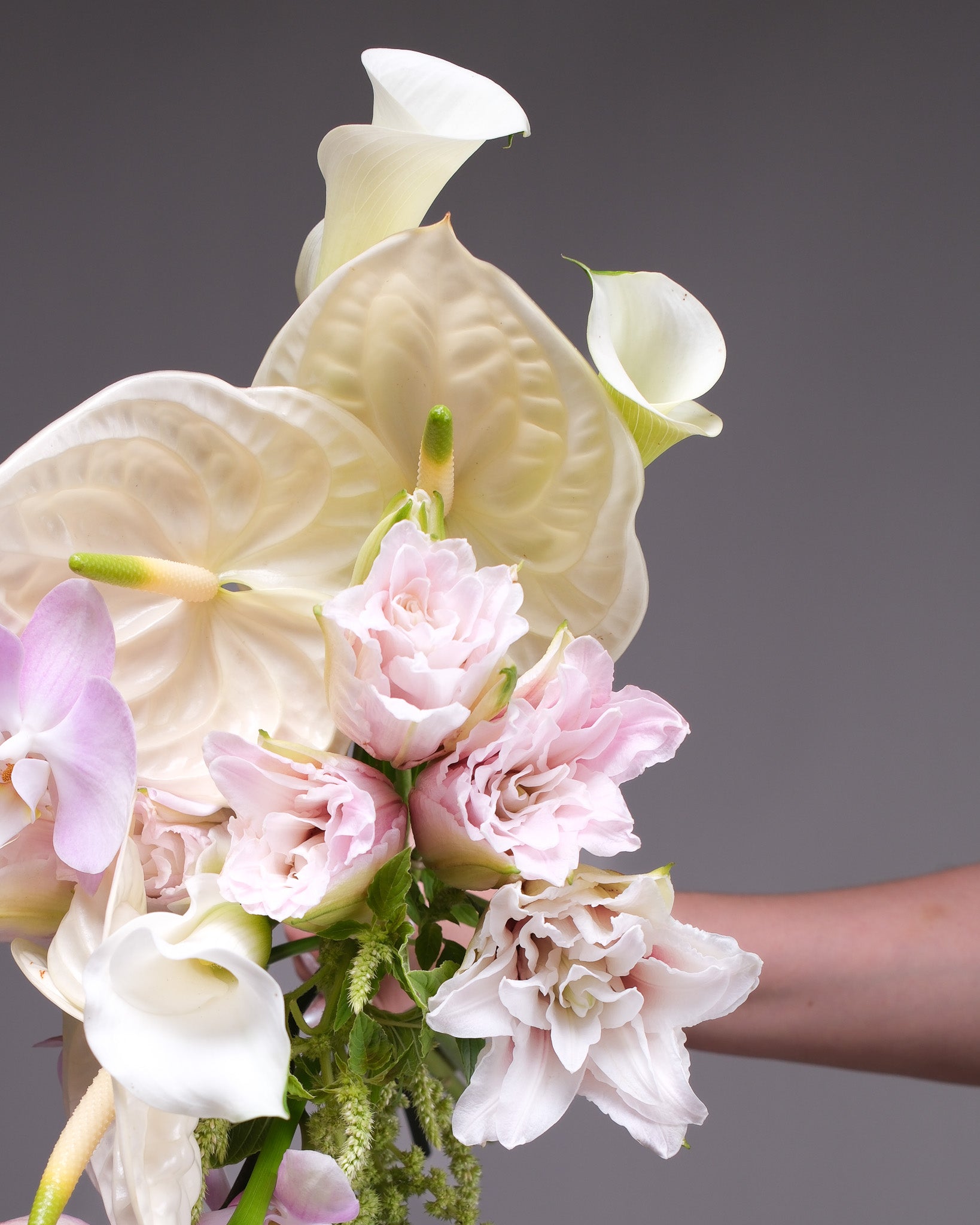 Pink Orchid Cascade Bridal Bouquet — Exotic Wedding Flowers