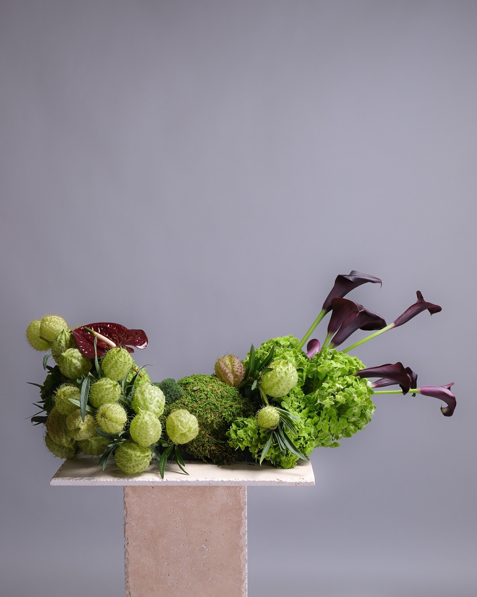 Moss and Merlot Table Decor