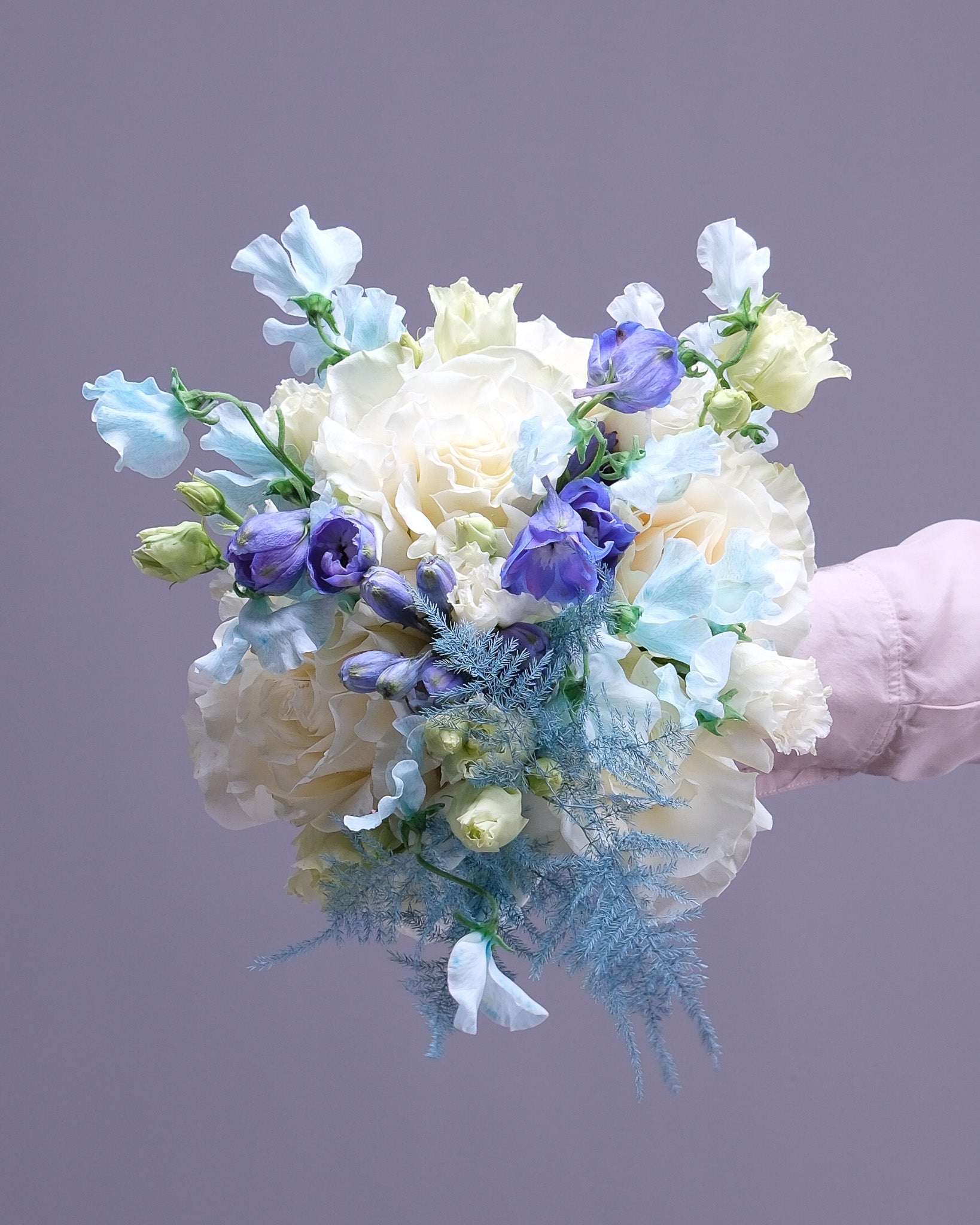 Azure Veil Bridal Bouquet & Boutonniere