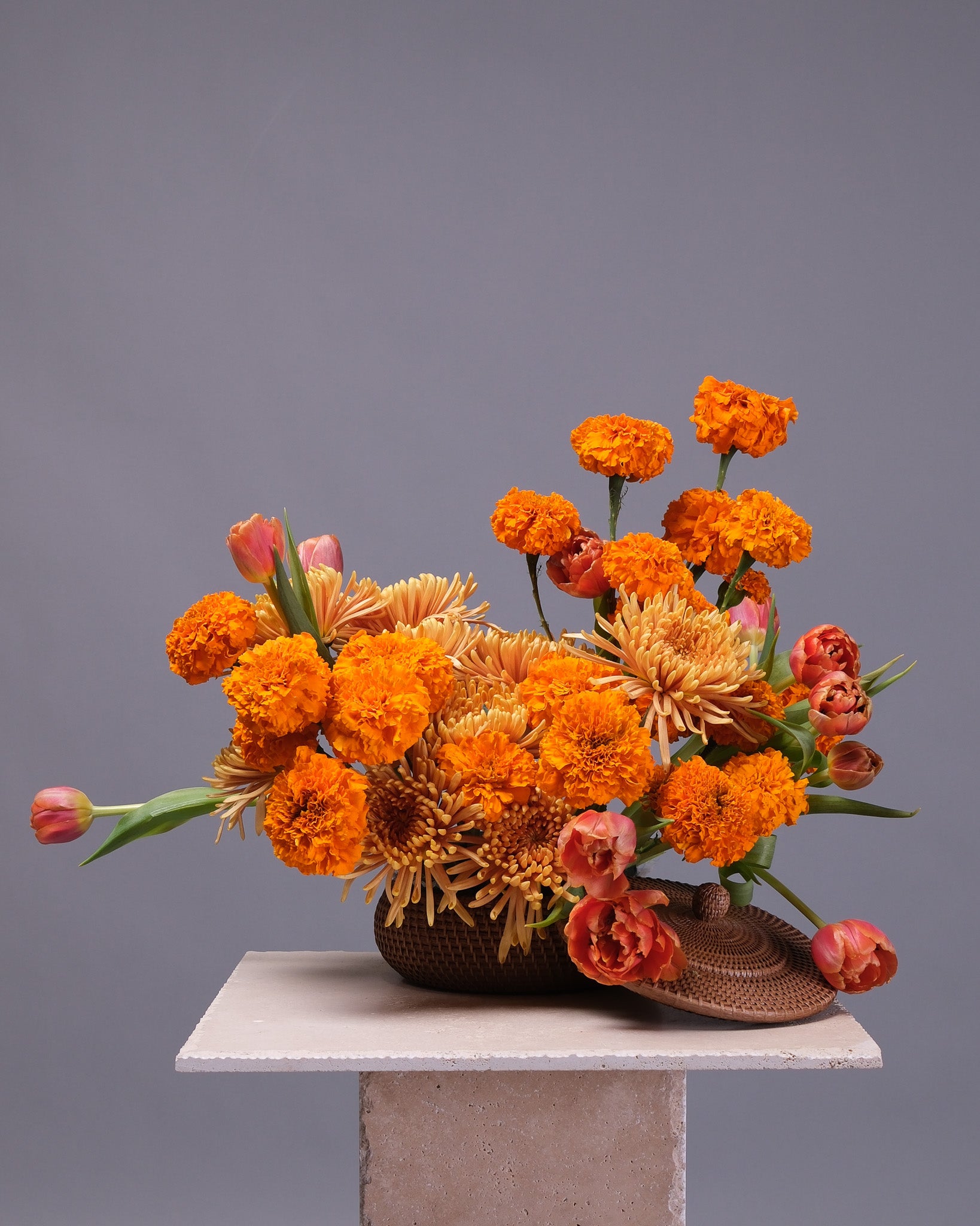 Diwali Marigold Basket Arrangement