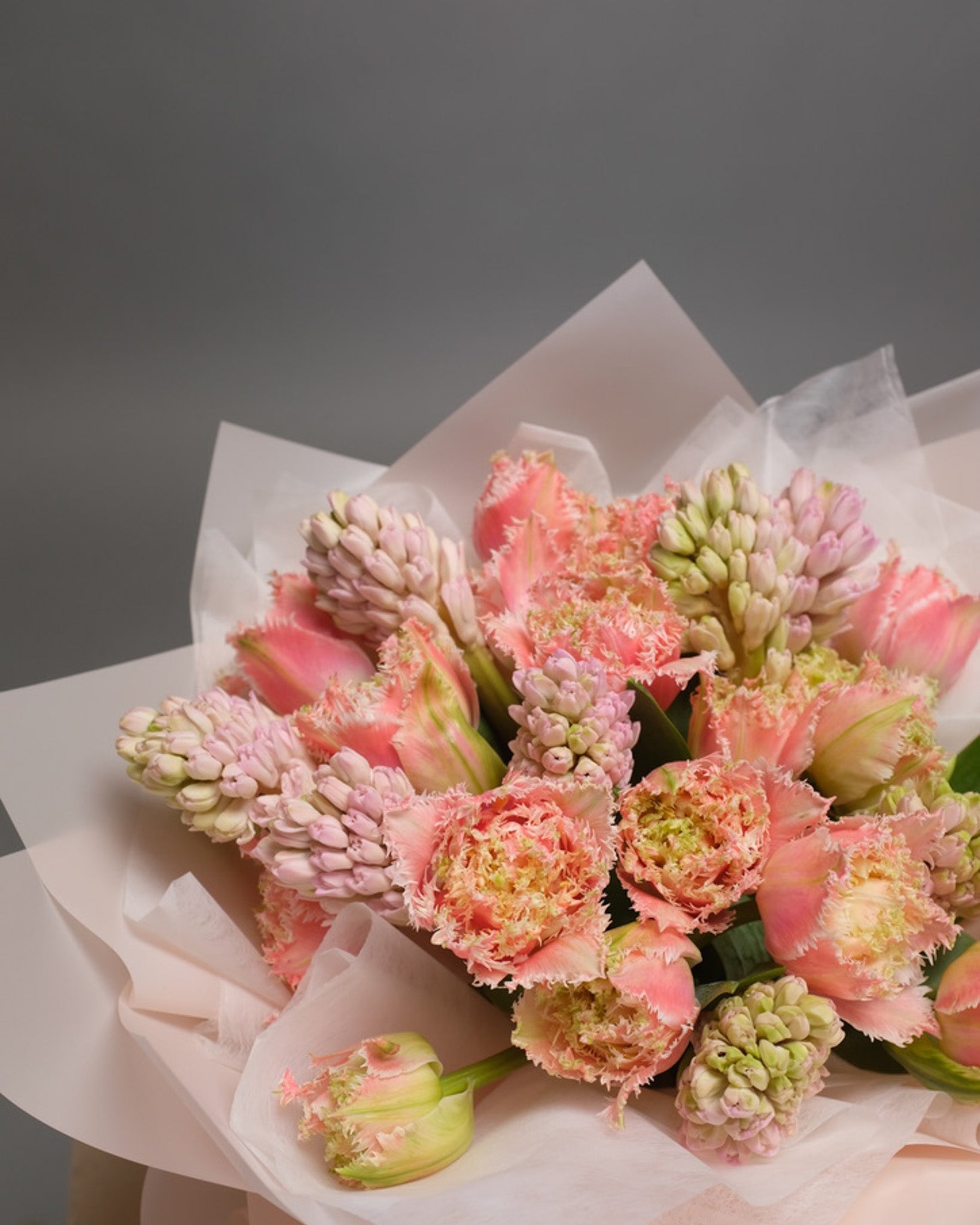 Spring Whisper Bouquet: Tulips and Hyacinths