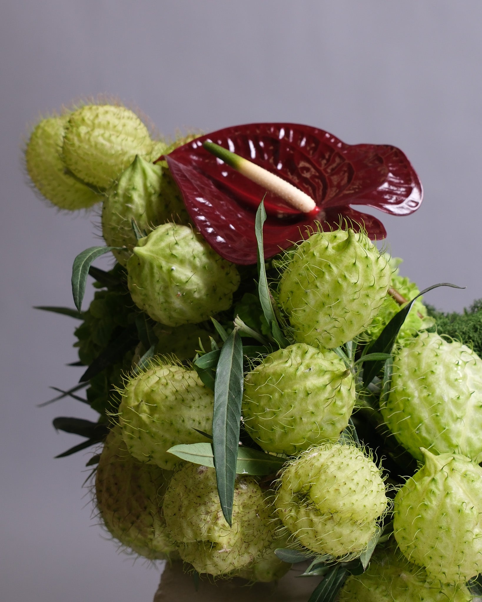 Moss and Merlot Table Decor
