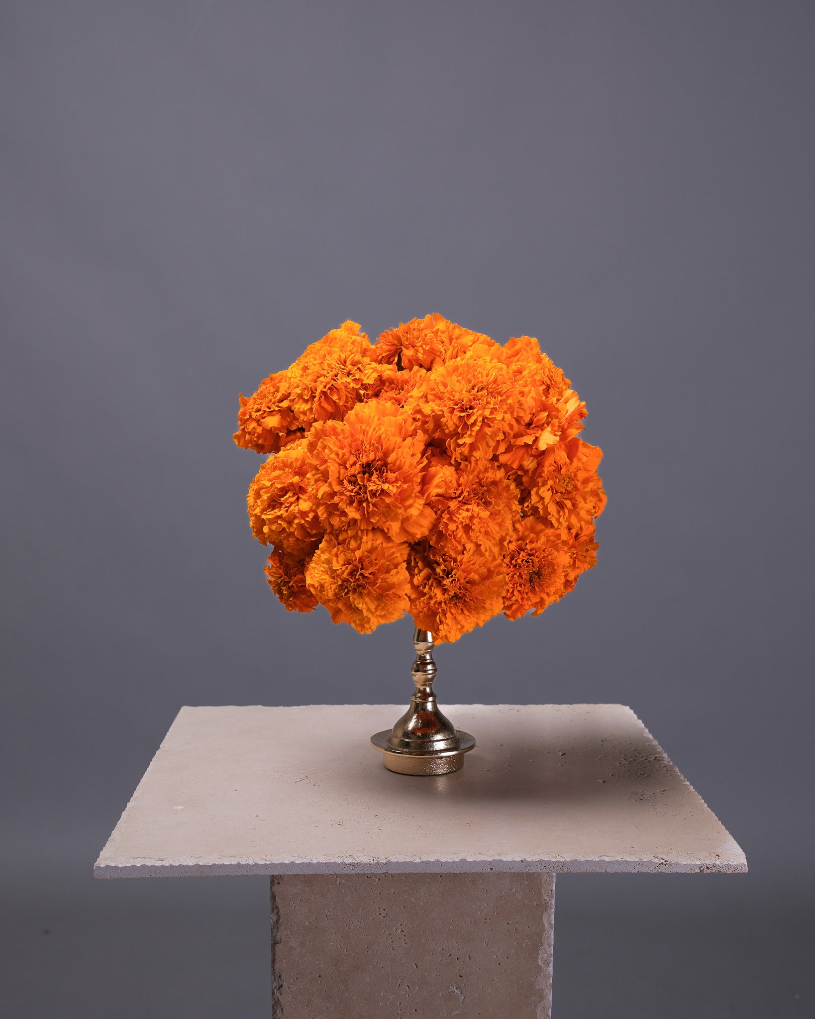 Round Marigold Flower Arrangement