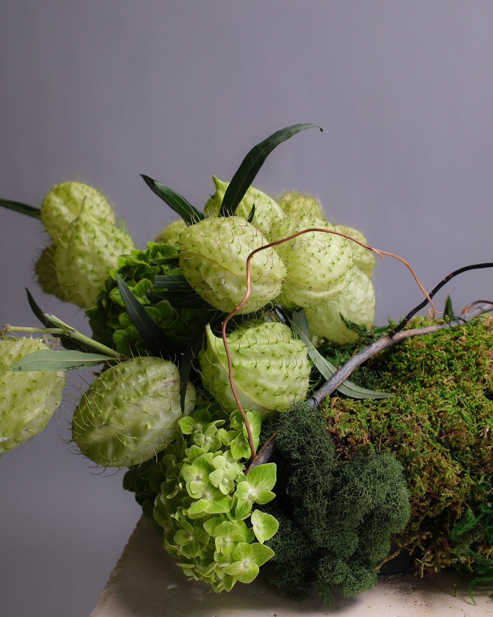 Moss and Merlot Table Decor