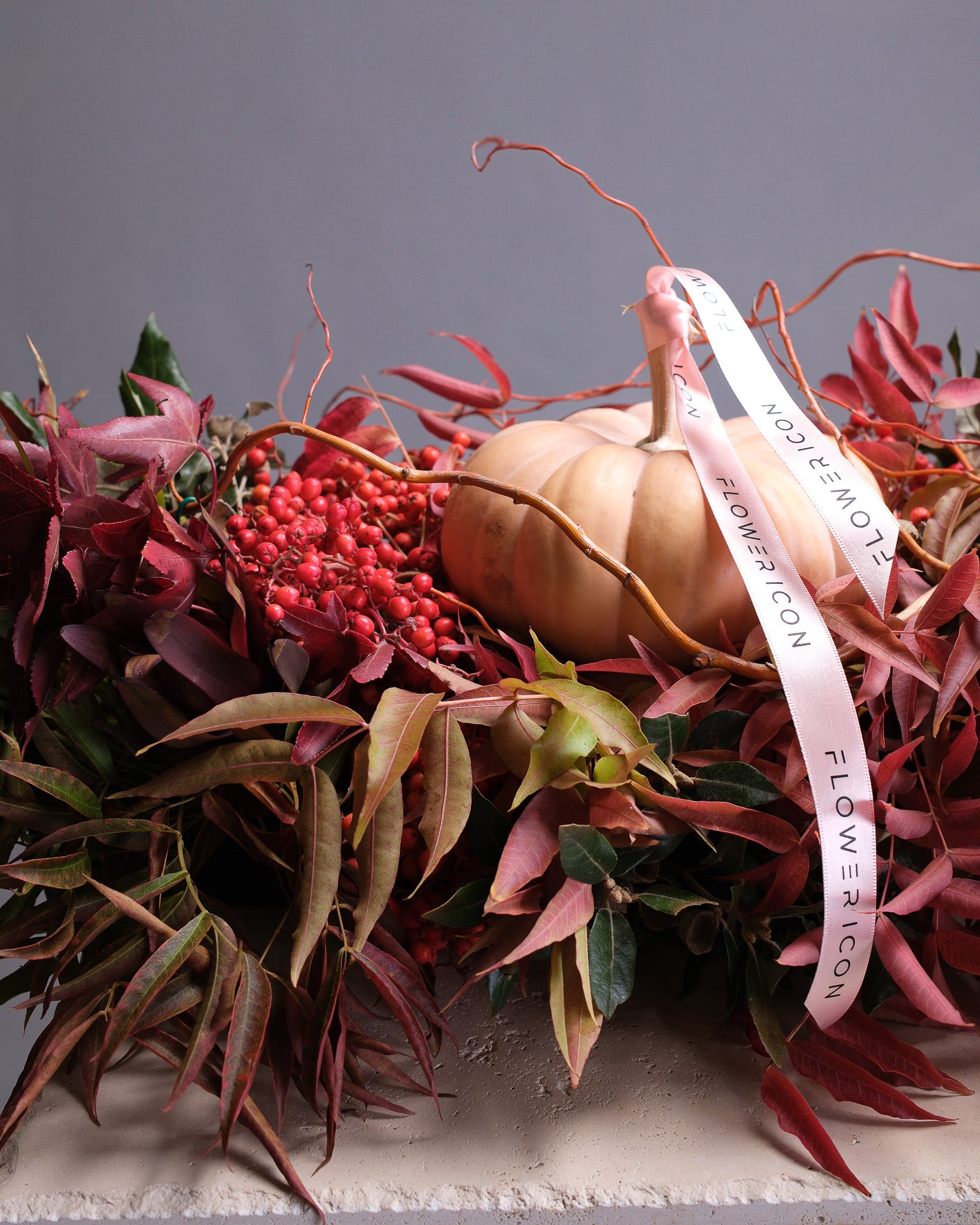 Thanksgiving Table Centerpiece with Pumpkin