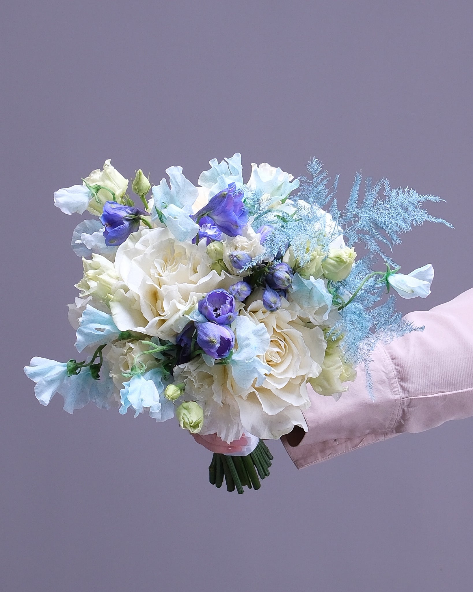 Azure Veil Bridal Bouquet & Boutonniere