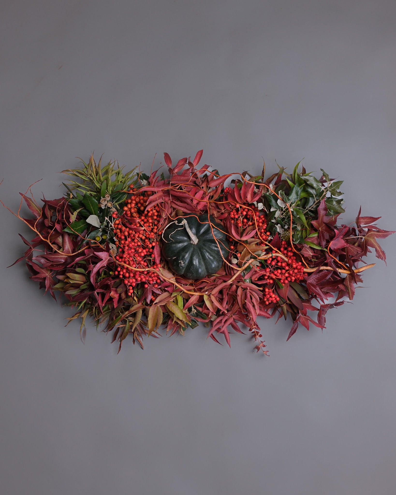 Thanksgiving Table Centerpiece with Pumpkin