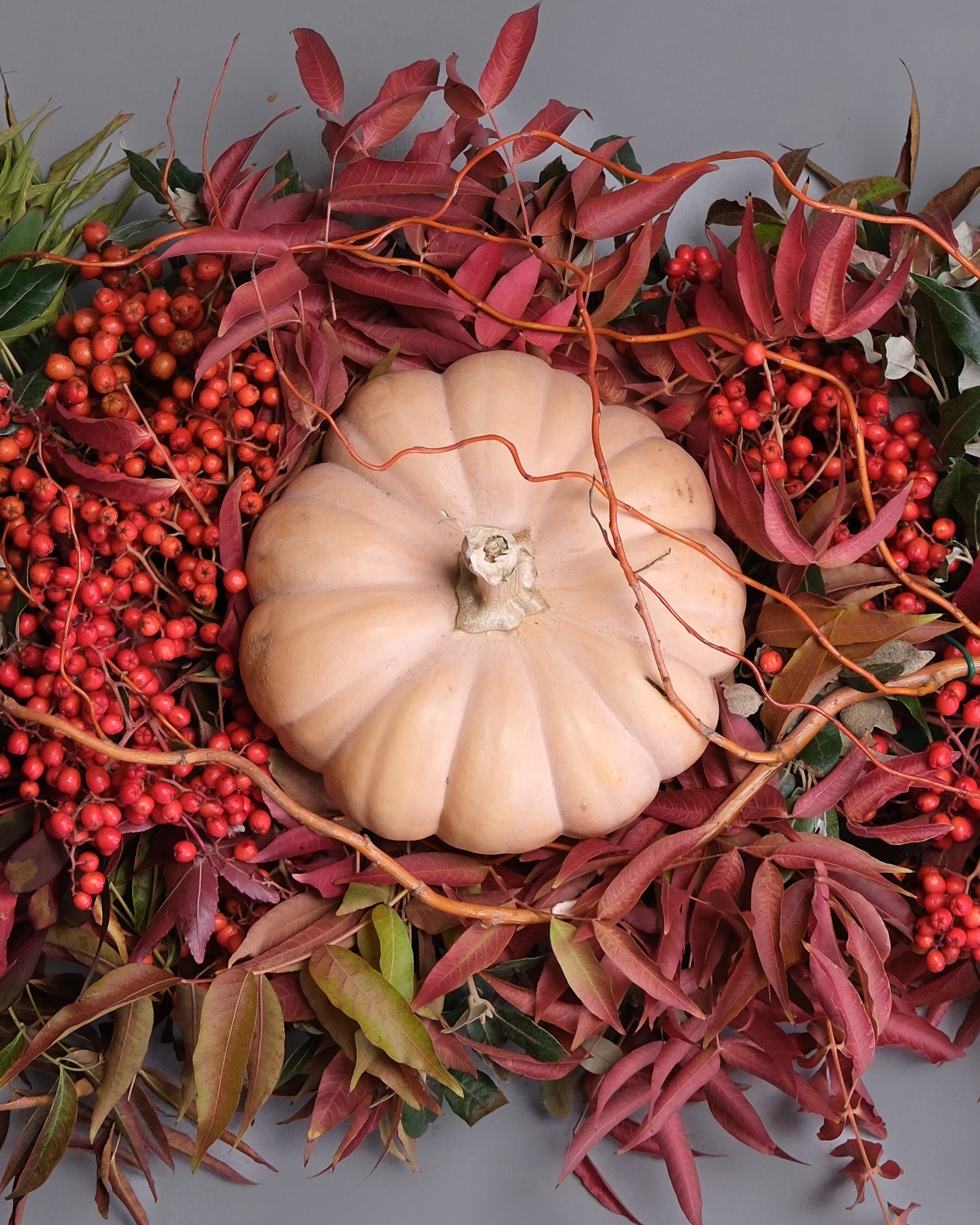 Thanksgiving Table Centerpiece with Pumpkin