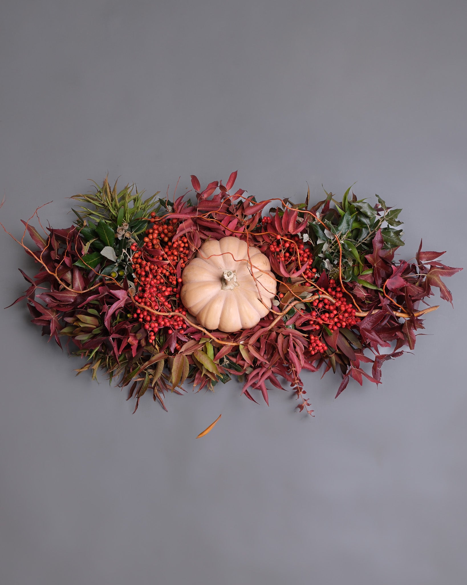Thanksgiving Table Centerpiece with Pumpkin