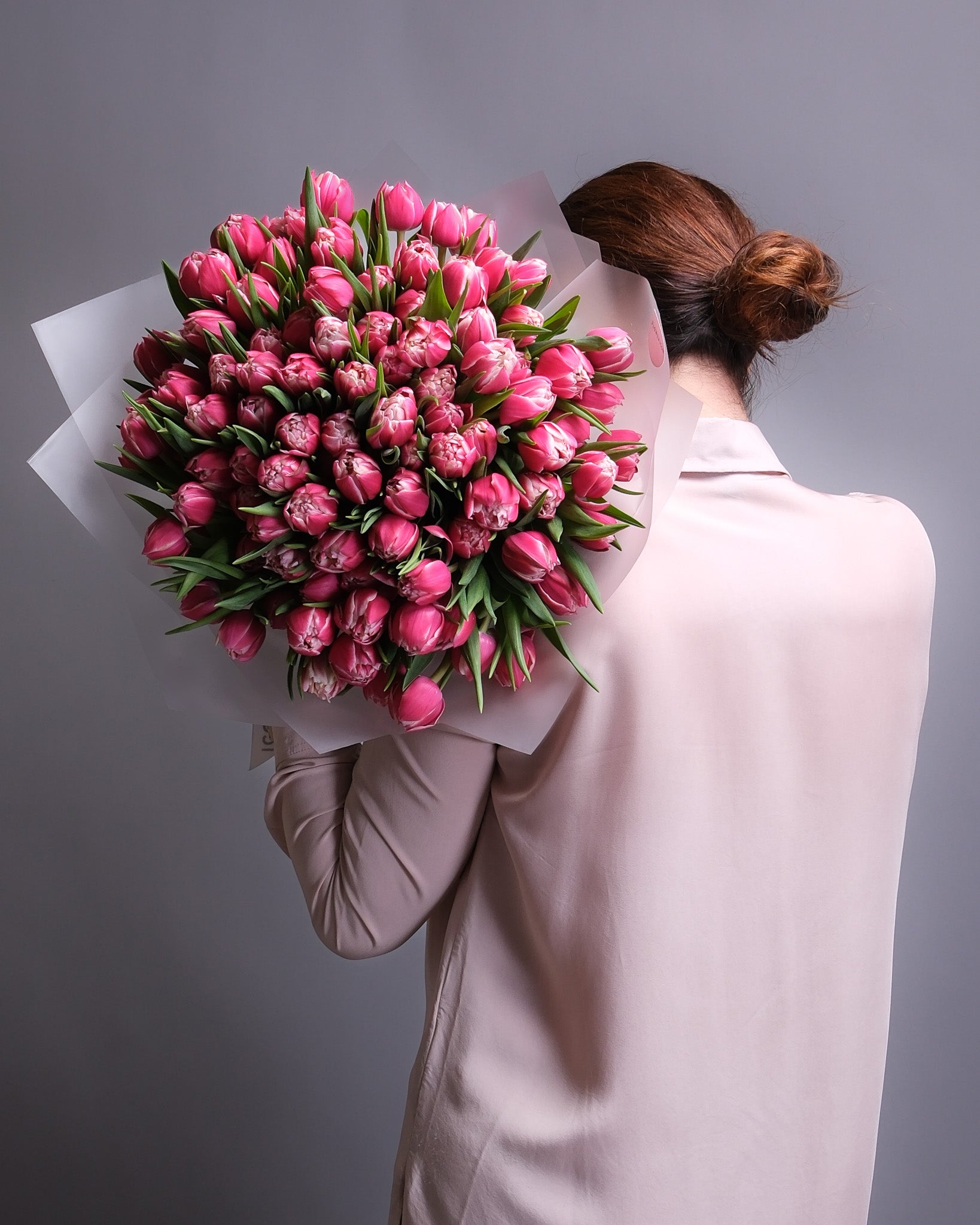 Large Pink Tulip Bouquet | Send tulips by Flower Icon