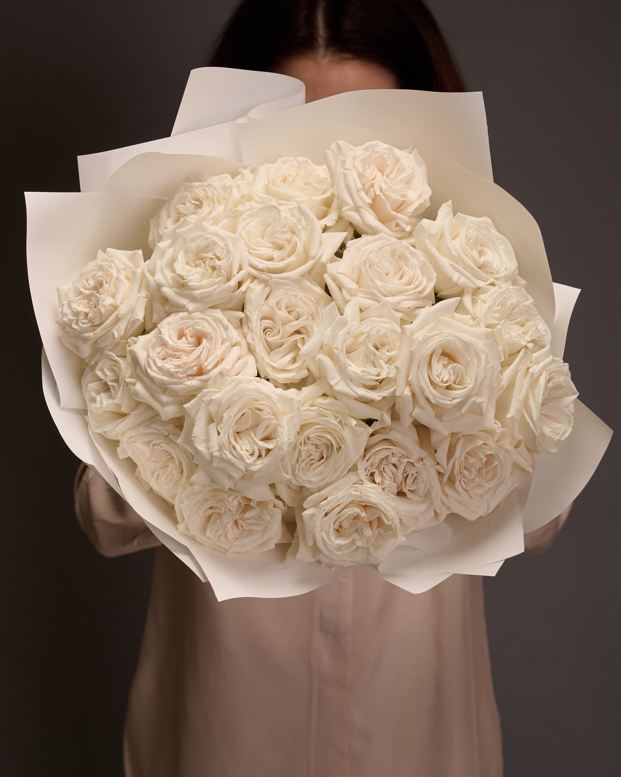 White Mono Bouquet of French Roses - Flower Icon