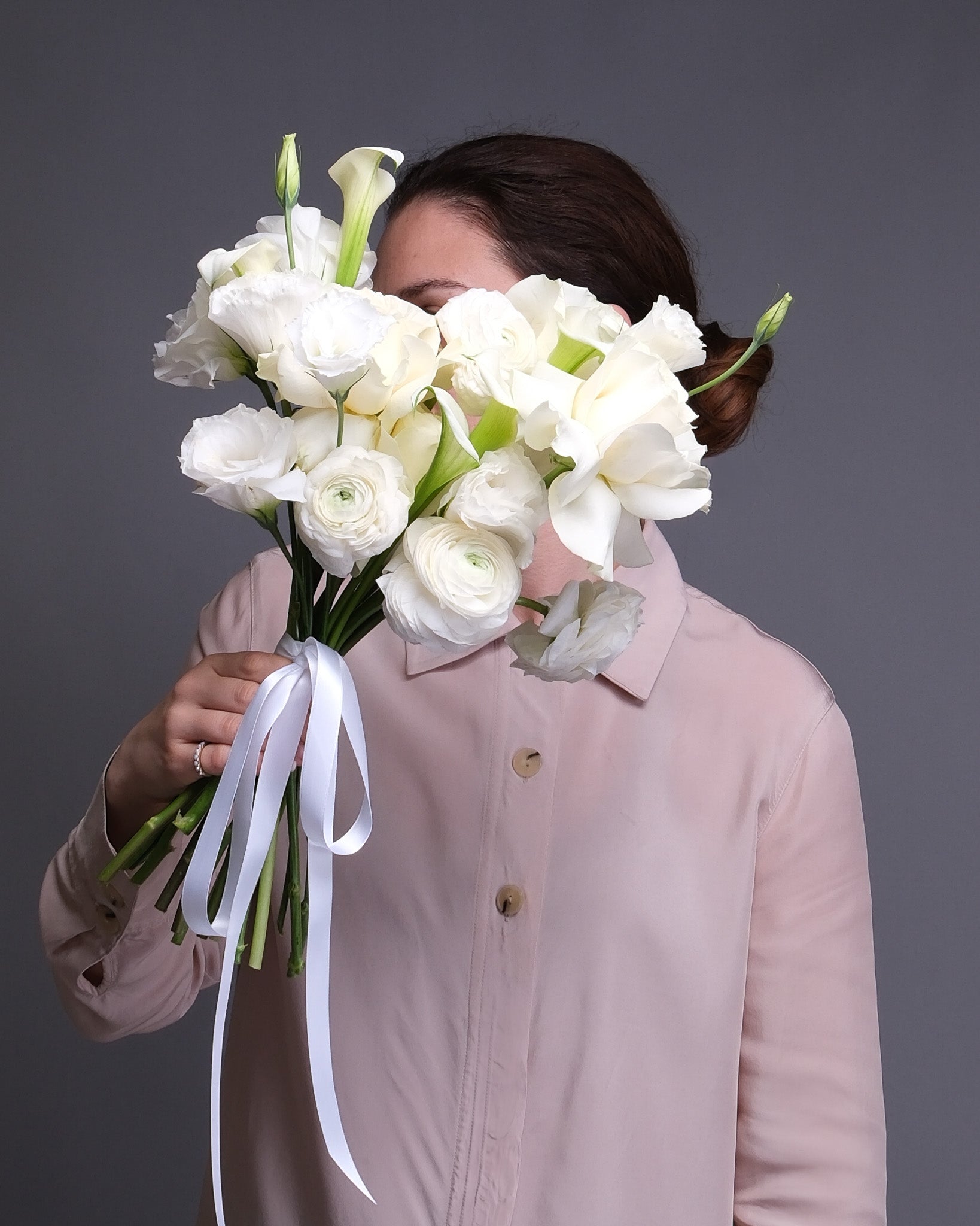 Classic White Bridal Bouquet  & Boutonniere
