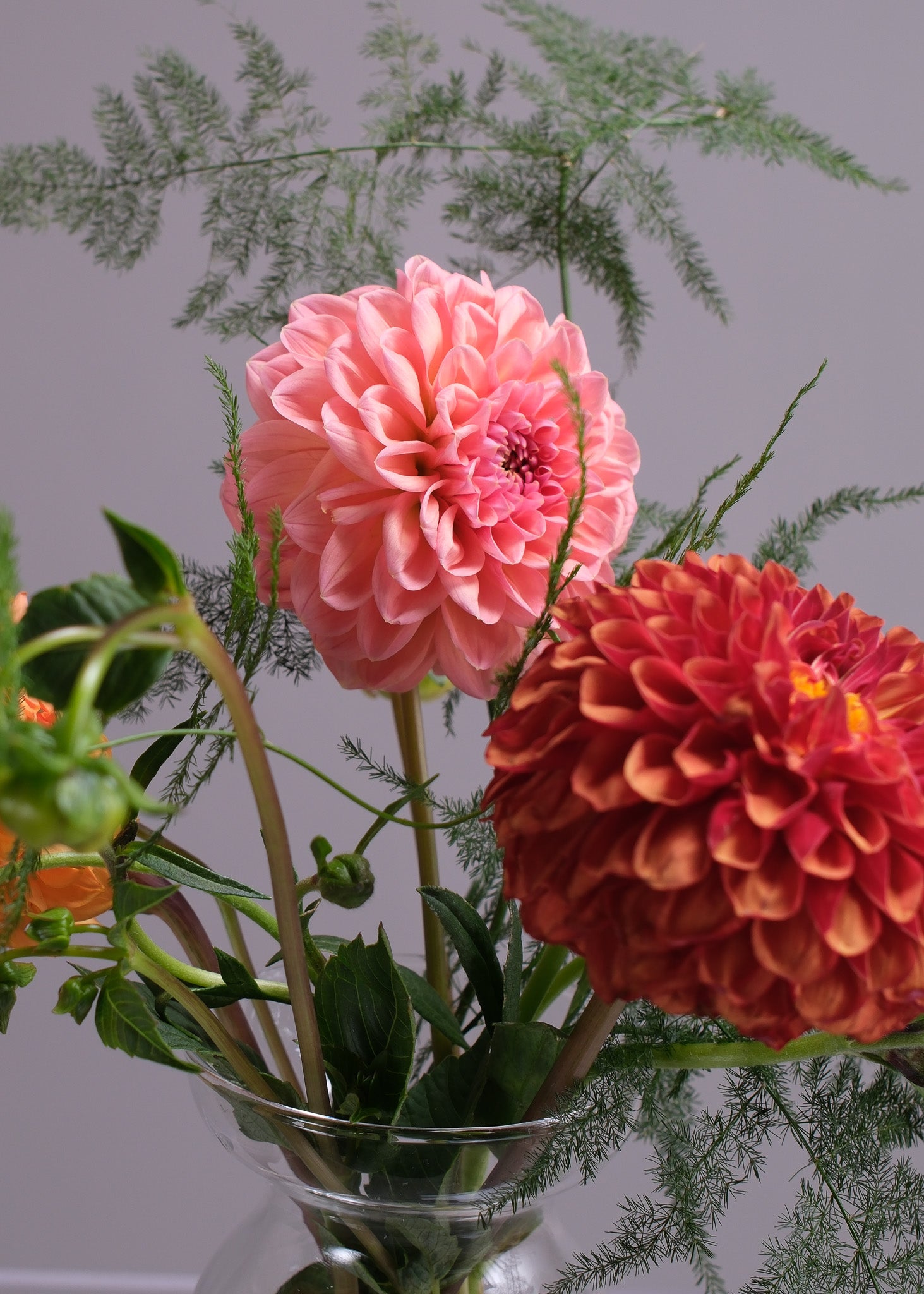 Amber Dahlia Table Arrangements — Set of 5