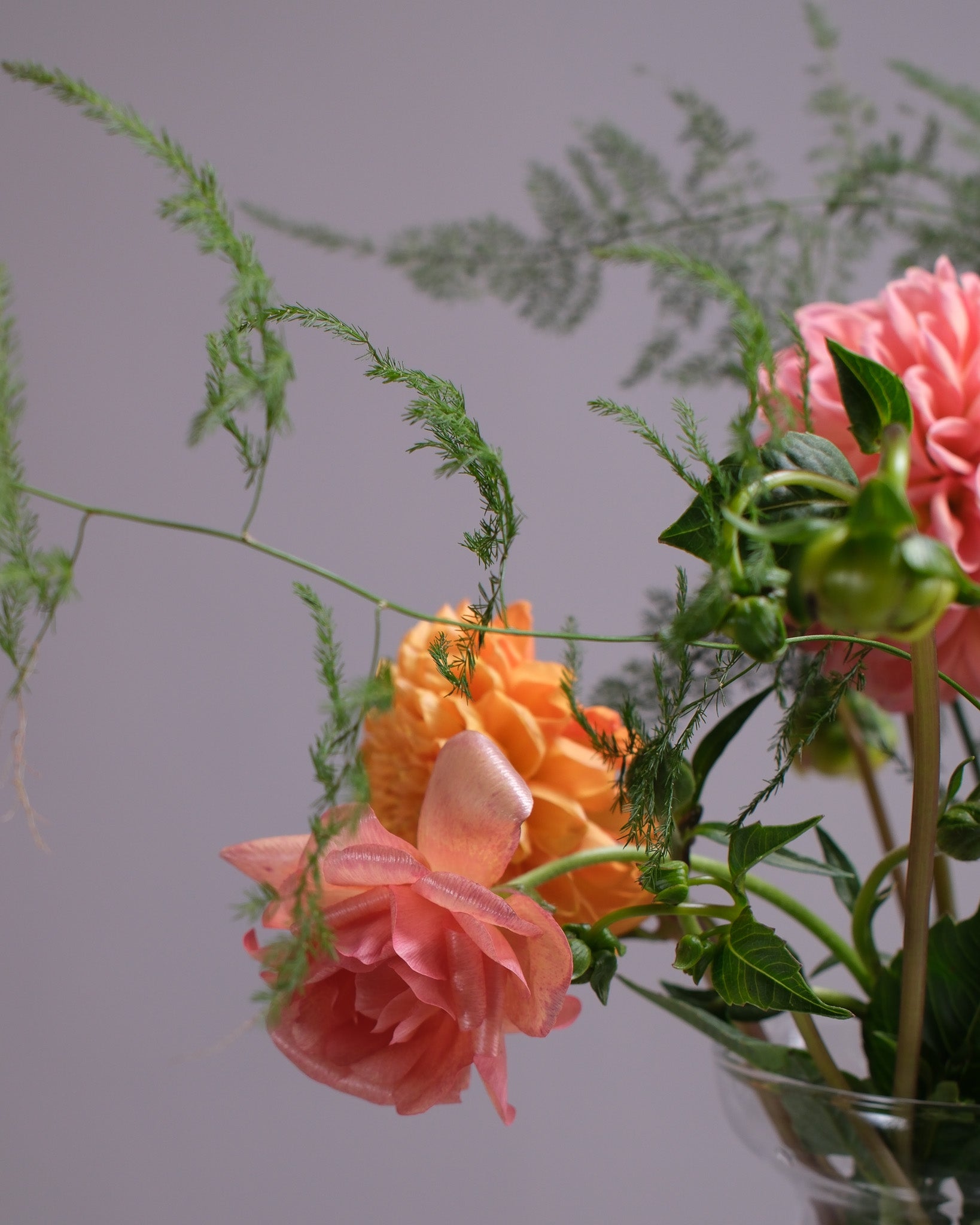 Amber Dahlia Table Arrangements — Set of 5