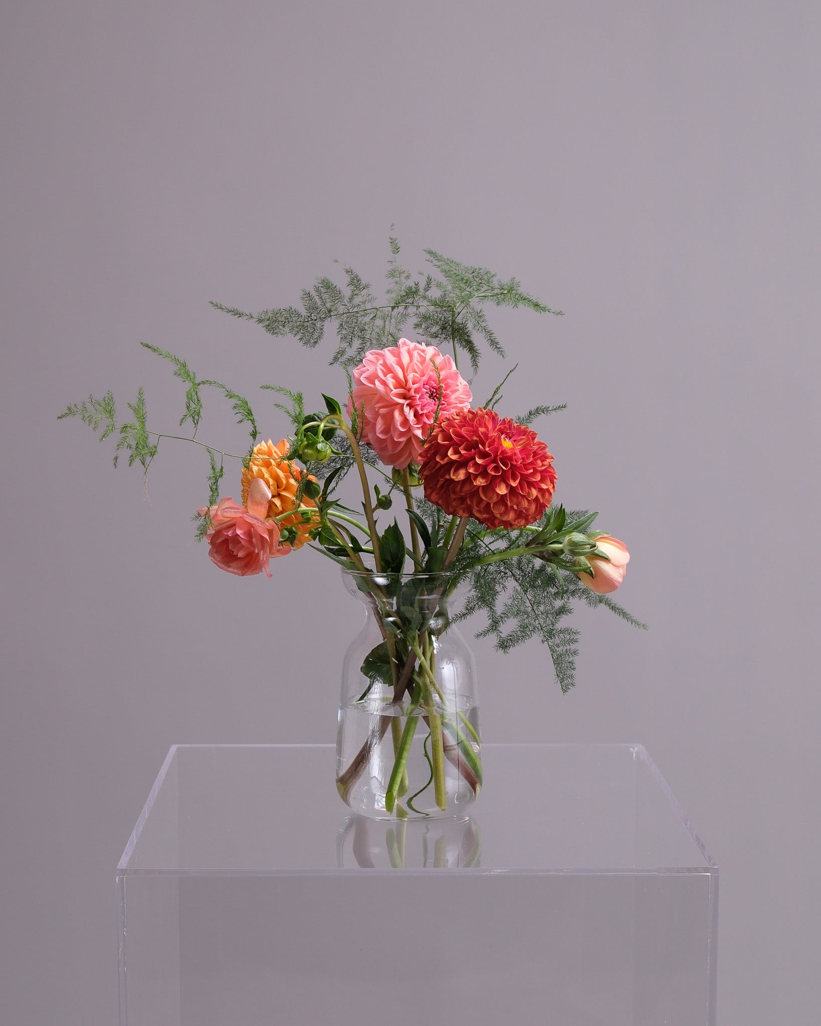 Amber Dahlia Table Arrangements — Set of 5