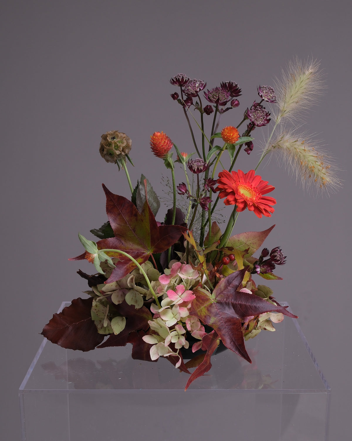 Autumn Table Set — Low Fall Centerpiece