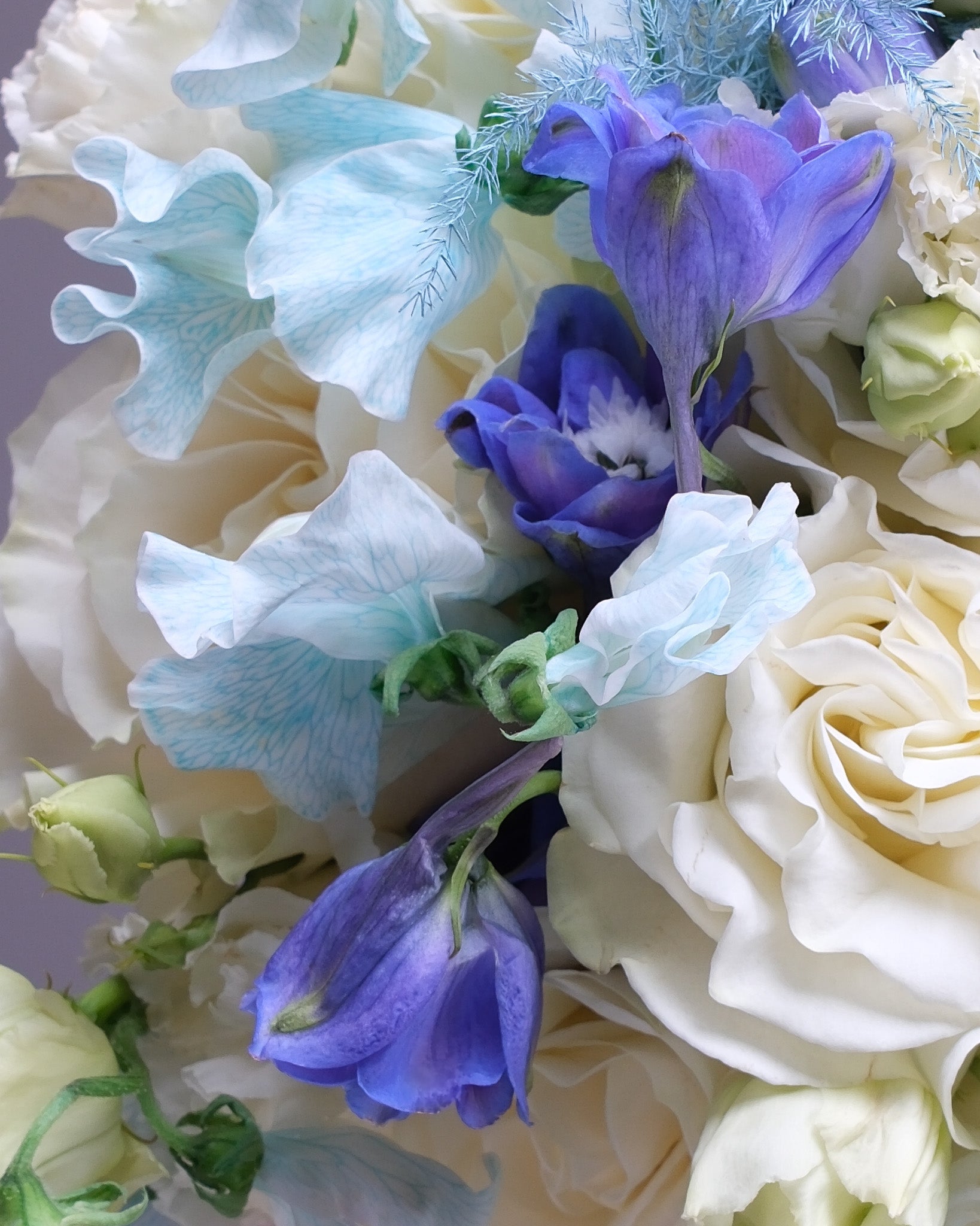 Azure Veil Bridal Bouquet & Boutonniere