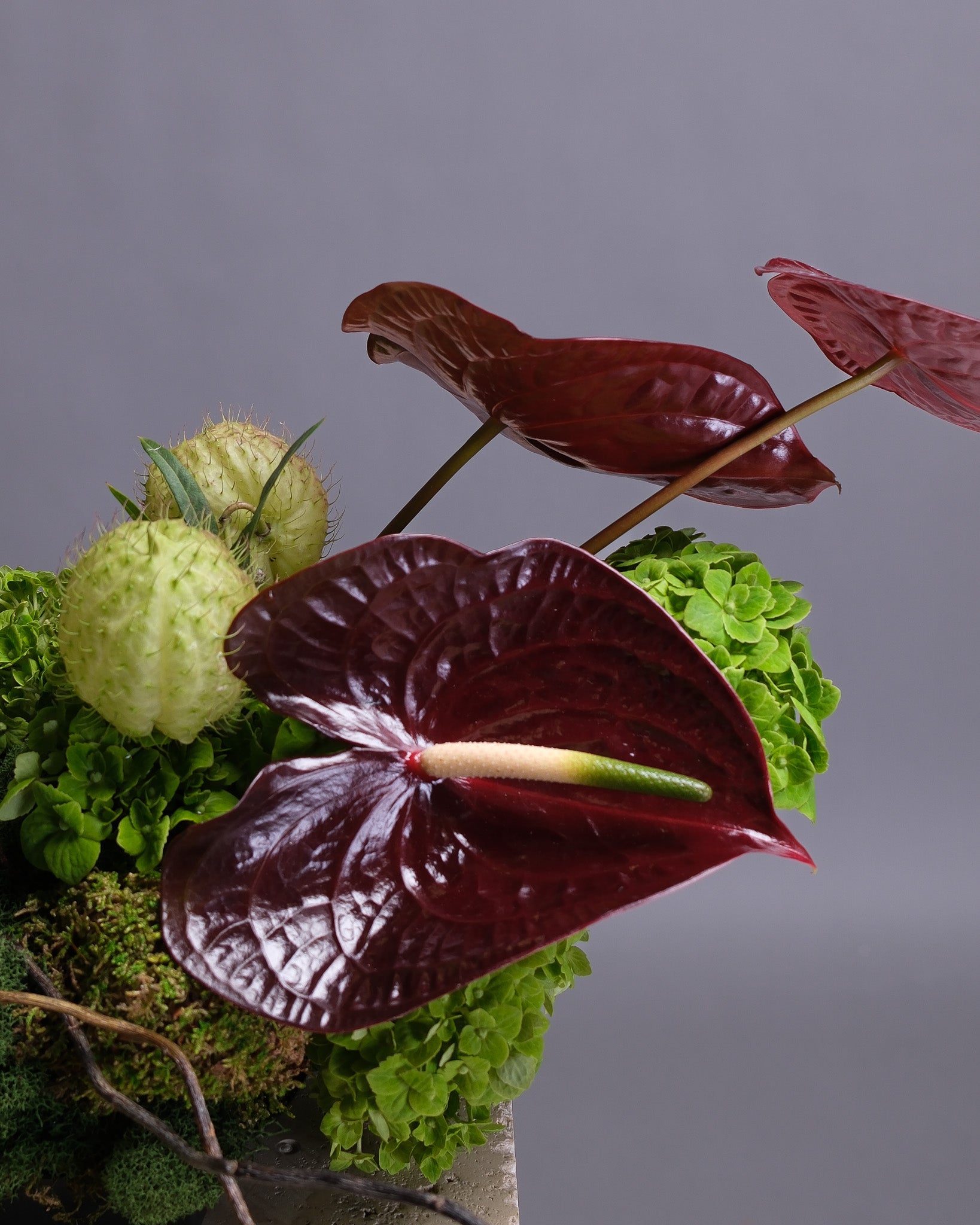 Moss and Merlot Table Decor