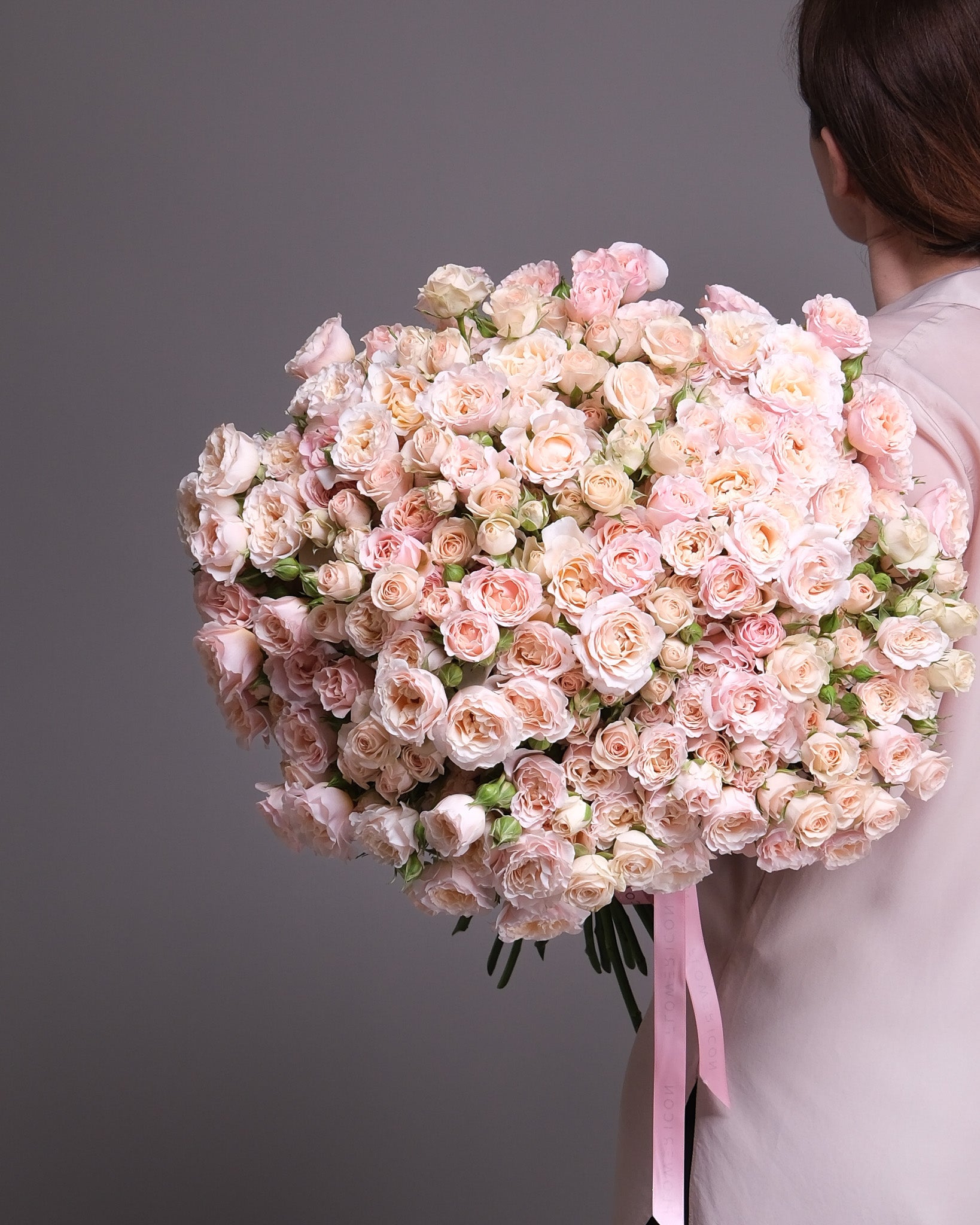 Champagne Hour — Cream & Blush Spray Rose Bouquet