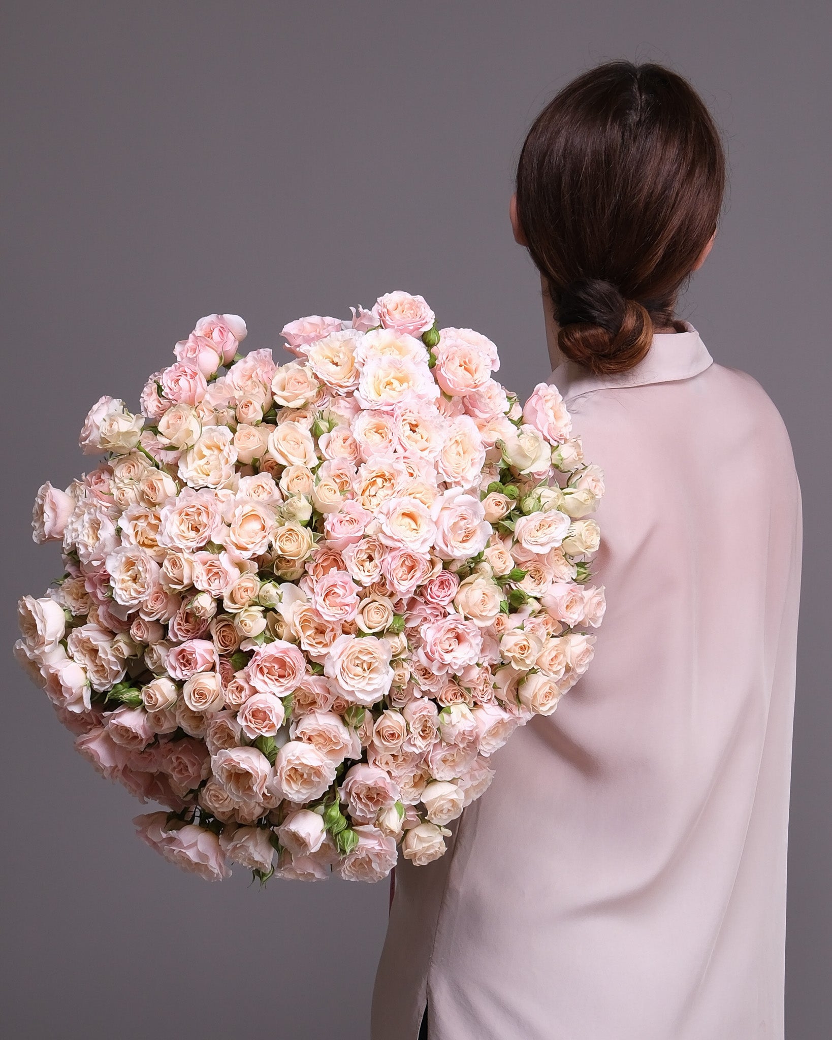 Champagne Hour — Cream & Blush Spray Rose Bouquet