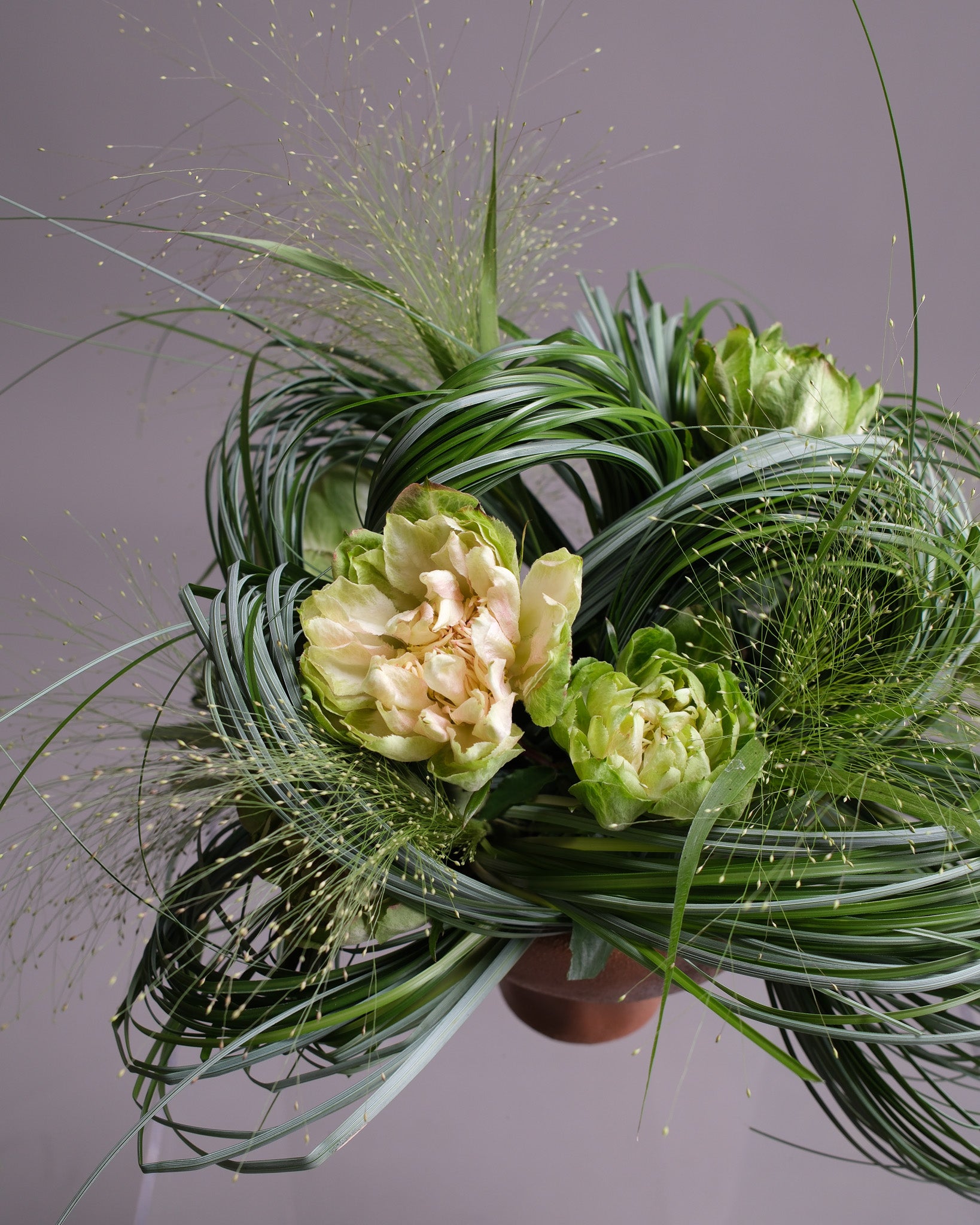 Emerald Ikebana — Sculptural Green Arrangement (Set of 2 minimum)