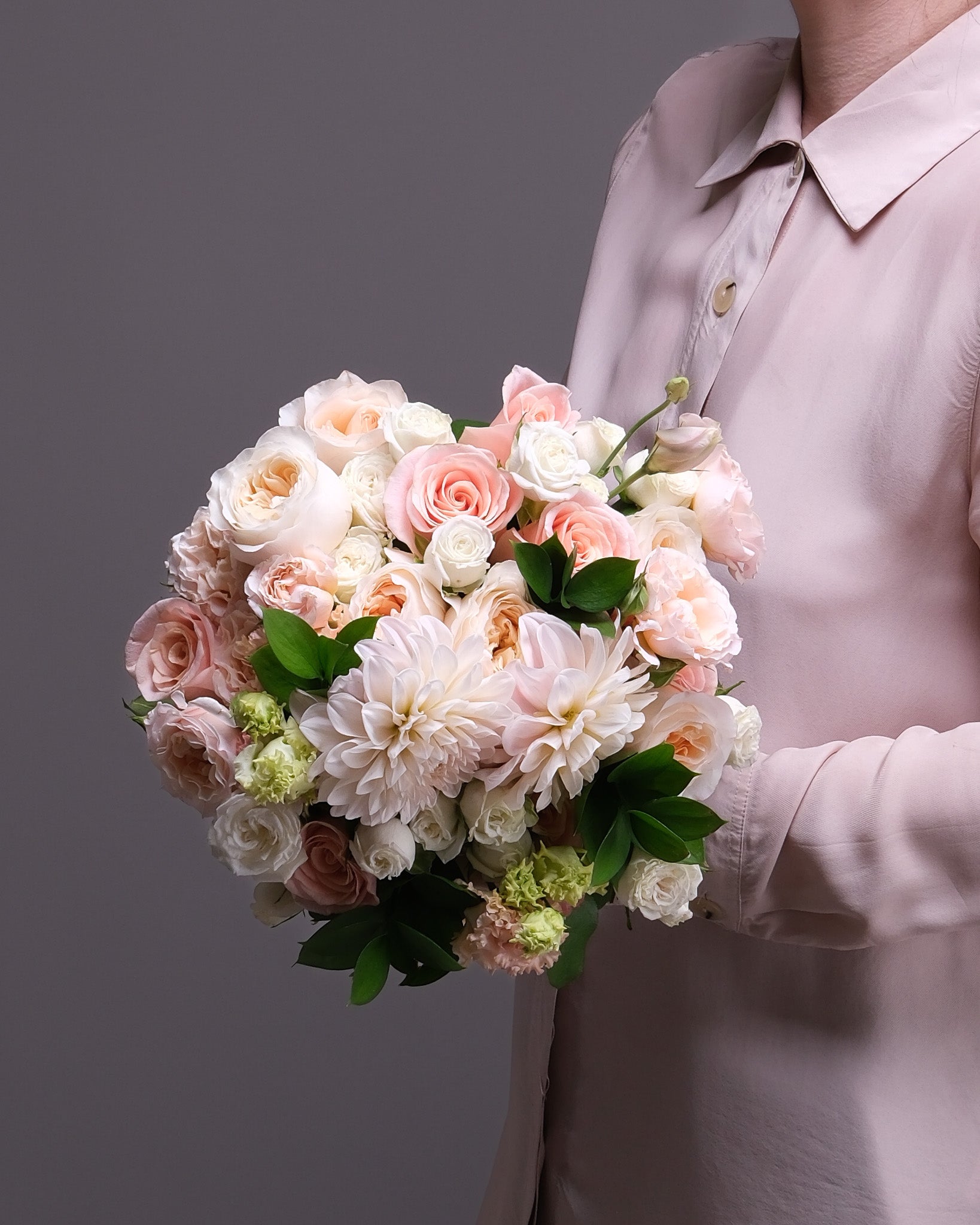 First Light — Cream & Peach Bridal Bouquet