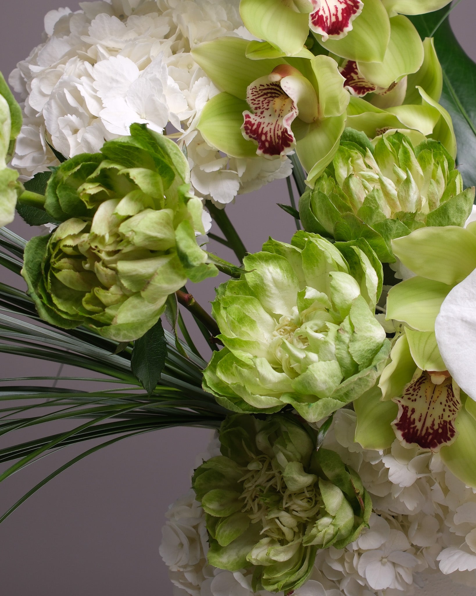 Grand Botanist — White Orchid & Cymbidium Interior Piece