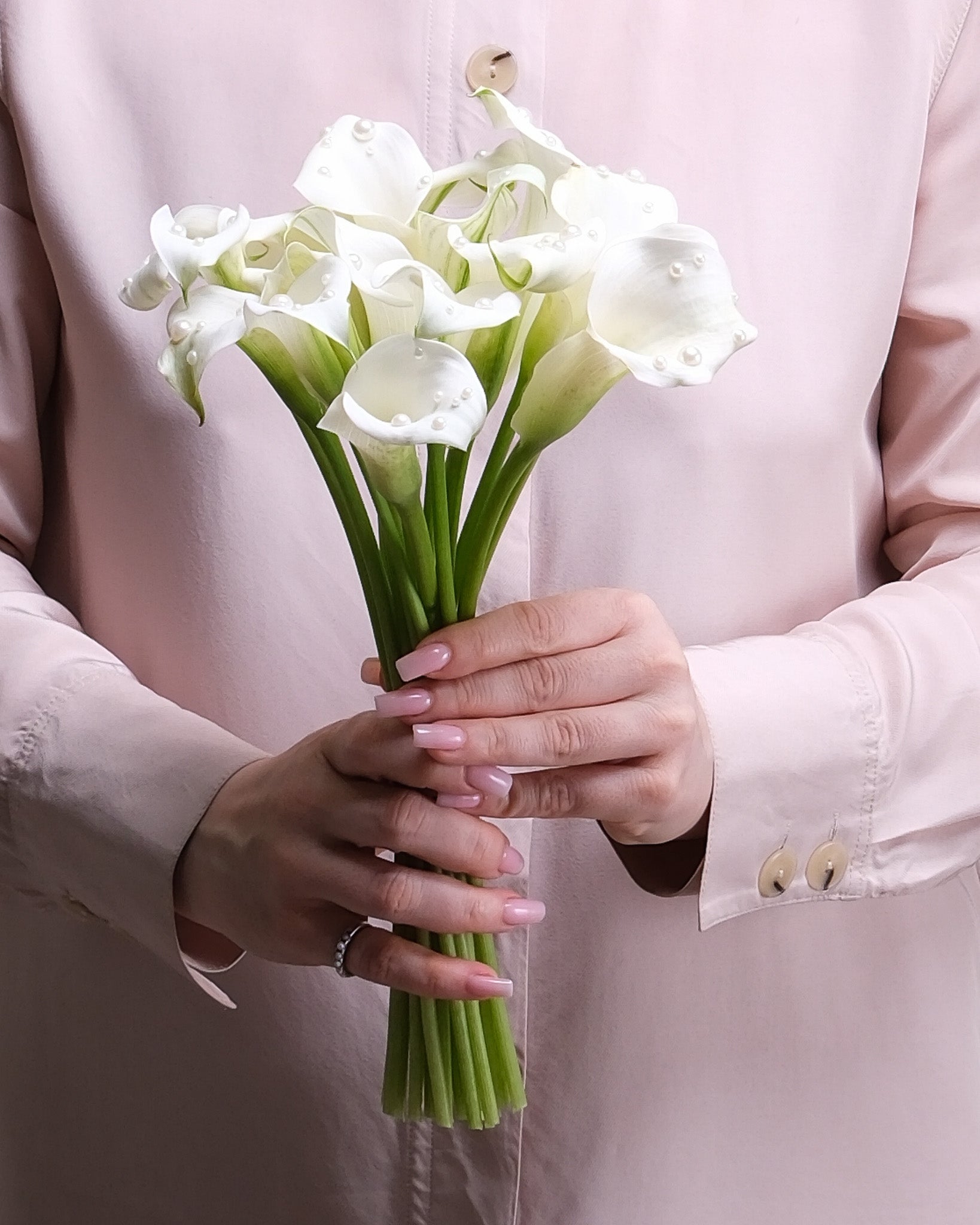Mini Calla Lily Bridal Bouquet & Boutonniere