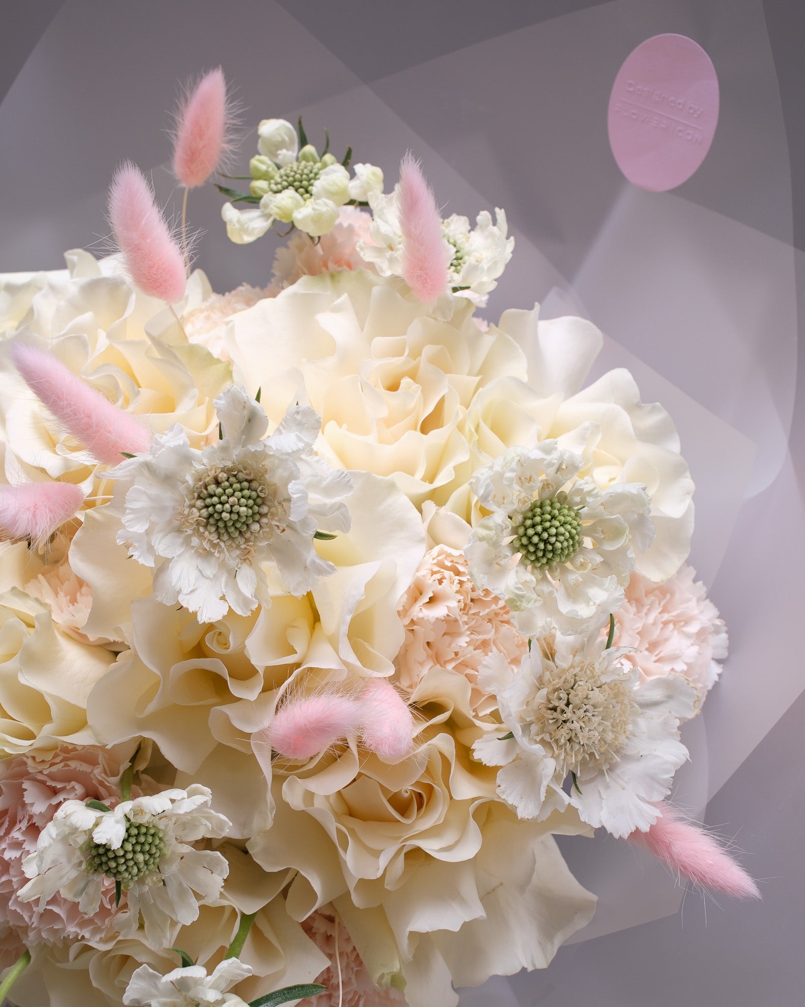 Evening  in Vienna — Cream Rose & Scabiosa Bouquet