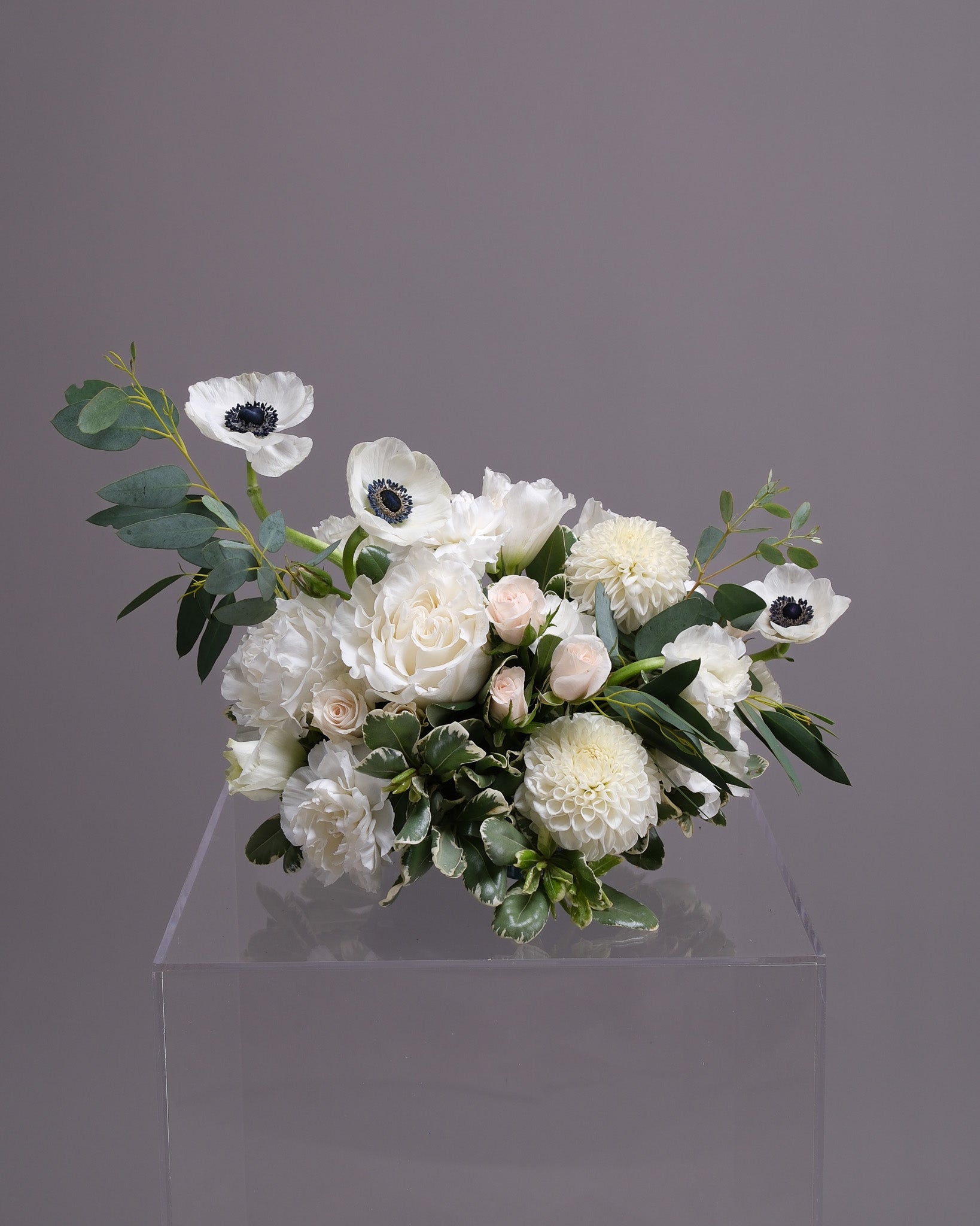 Nocturne — White & Anemone Wedding Centerpiece