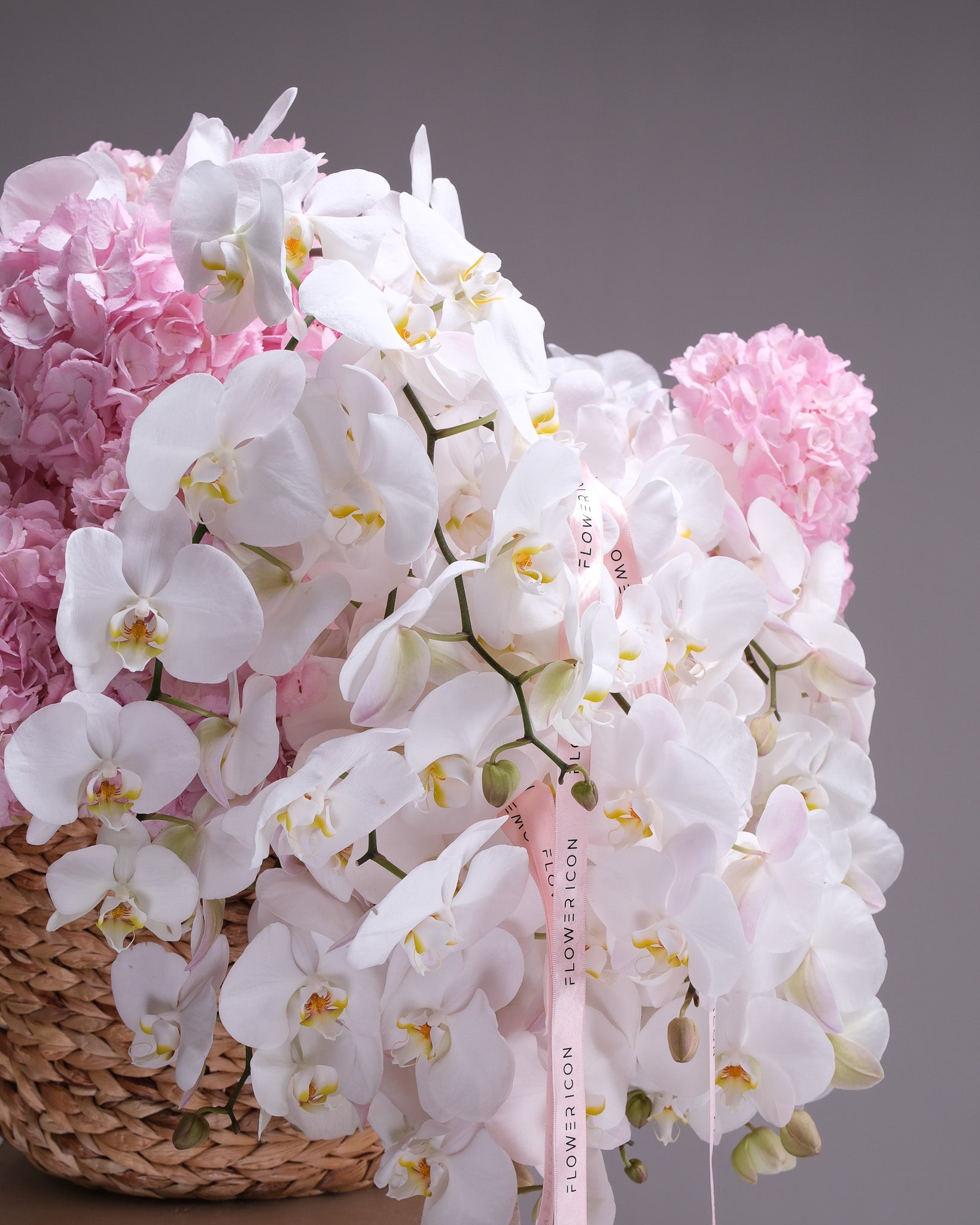 Hydrangea & Orchid Cascade Basket