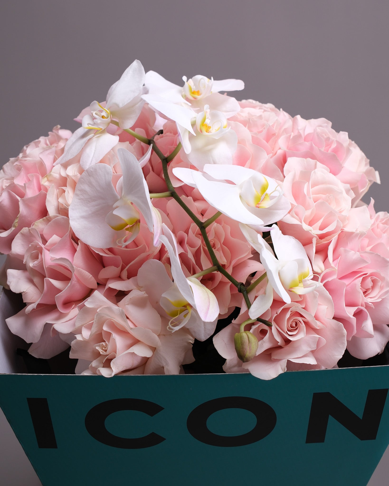 Pink Roses and Orchid: Rosé Icon Bouquet