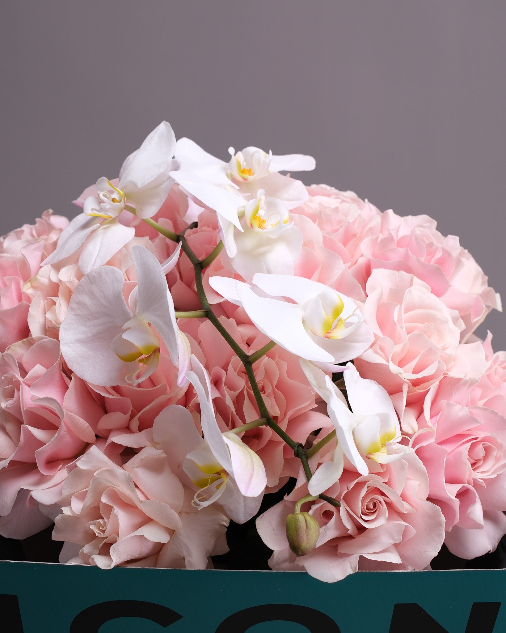 Pink Roses and Orchid: Rosé Icon Bouquet
