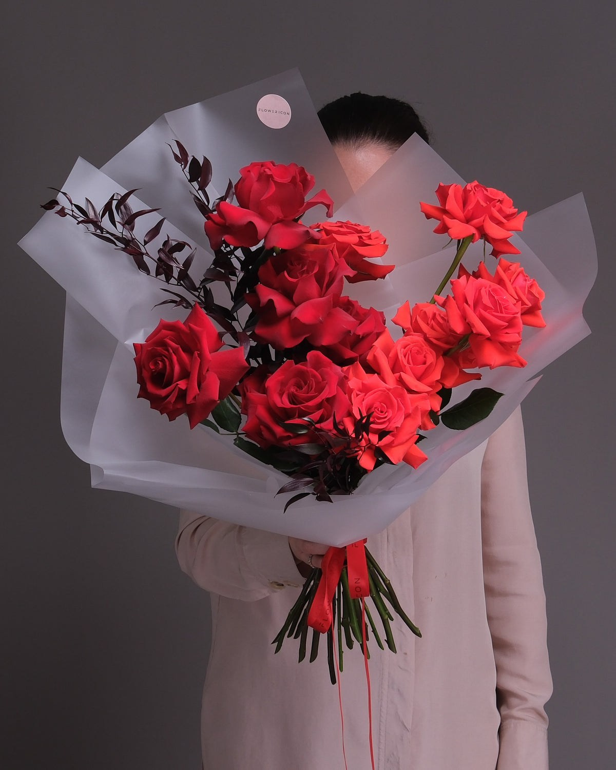 Rouge Noir — Red Roses & Burgundy Foliage