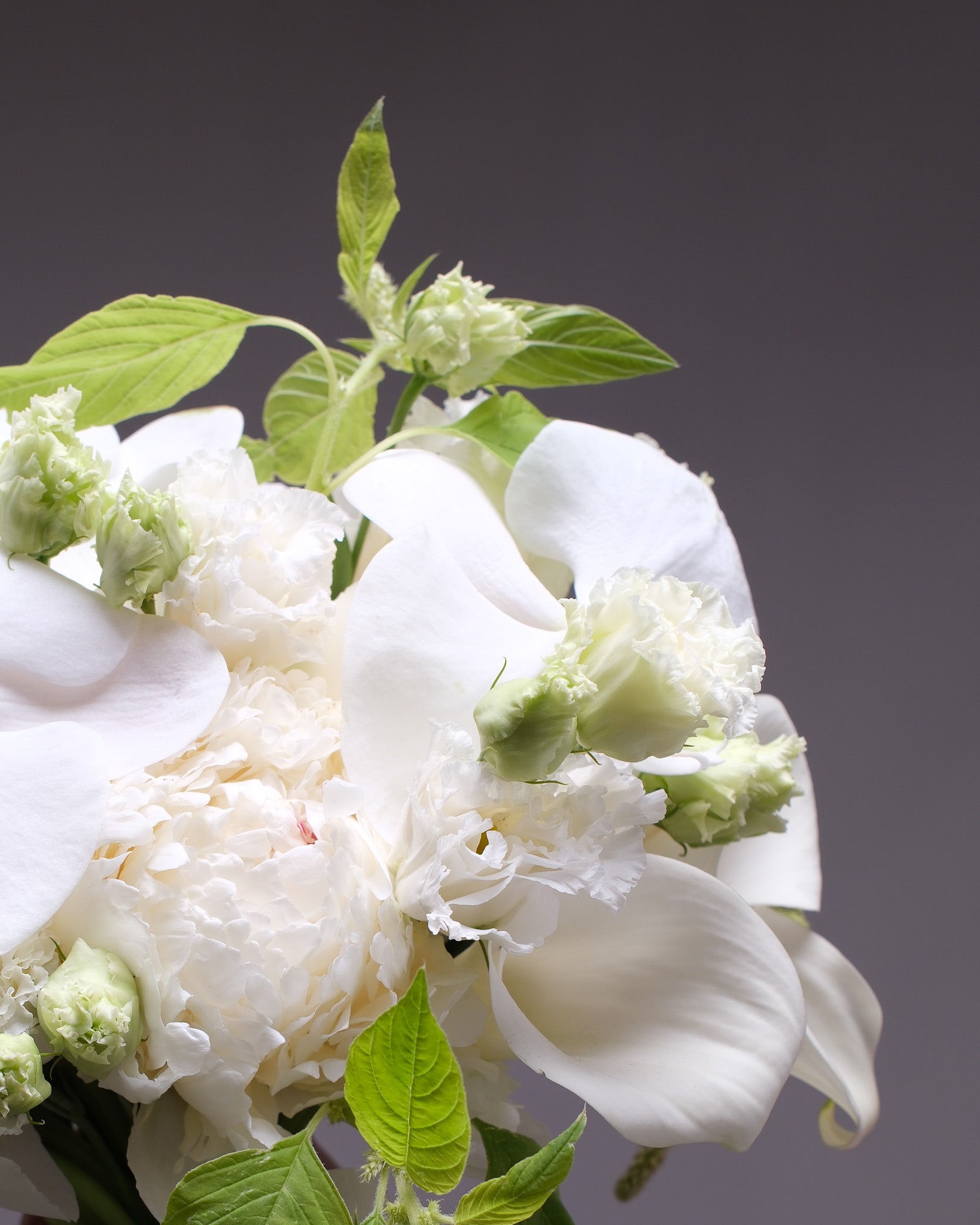 White Opera Bridal Bouquet & Boutonnière