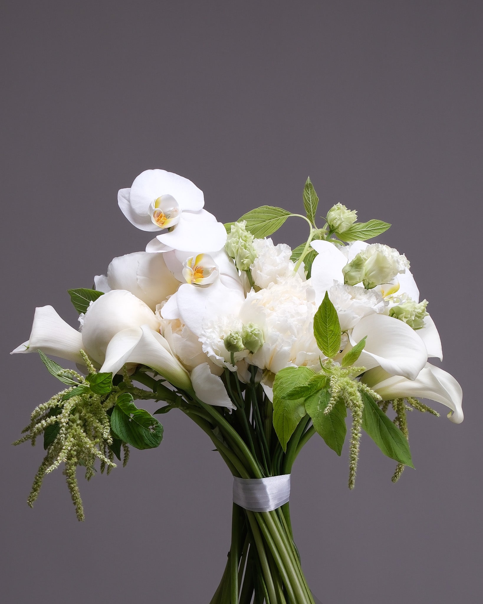 White Opera Bridal Bouquet & Boutonnière